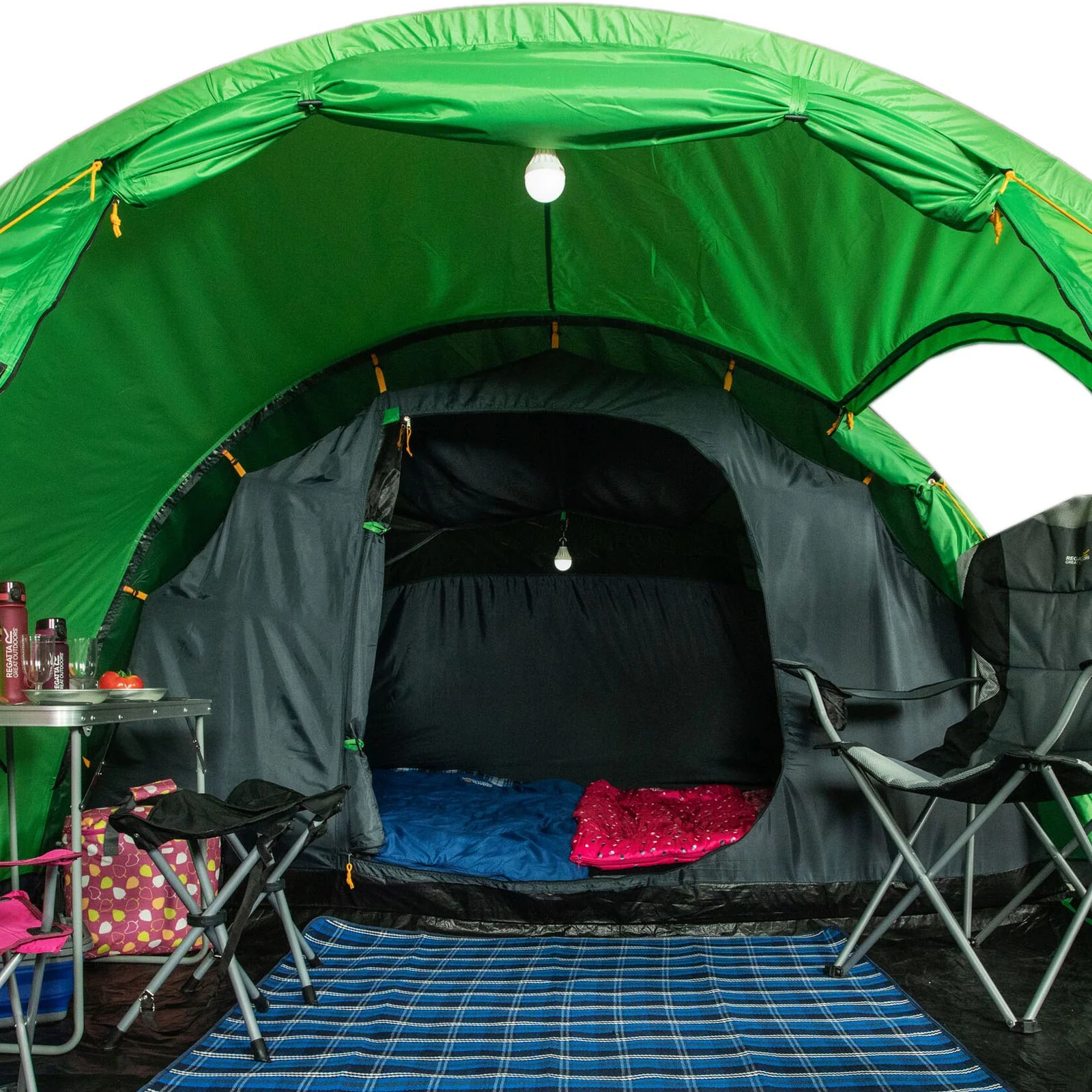 Regatta Vester 4 Man Tunnel Waterproof Camping Tent - Extreme Green - Image 2