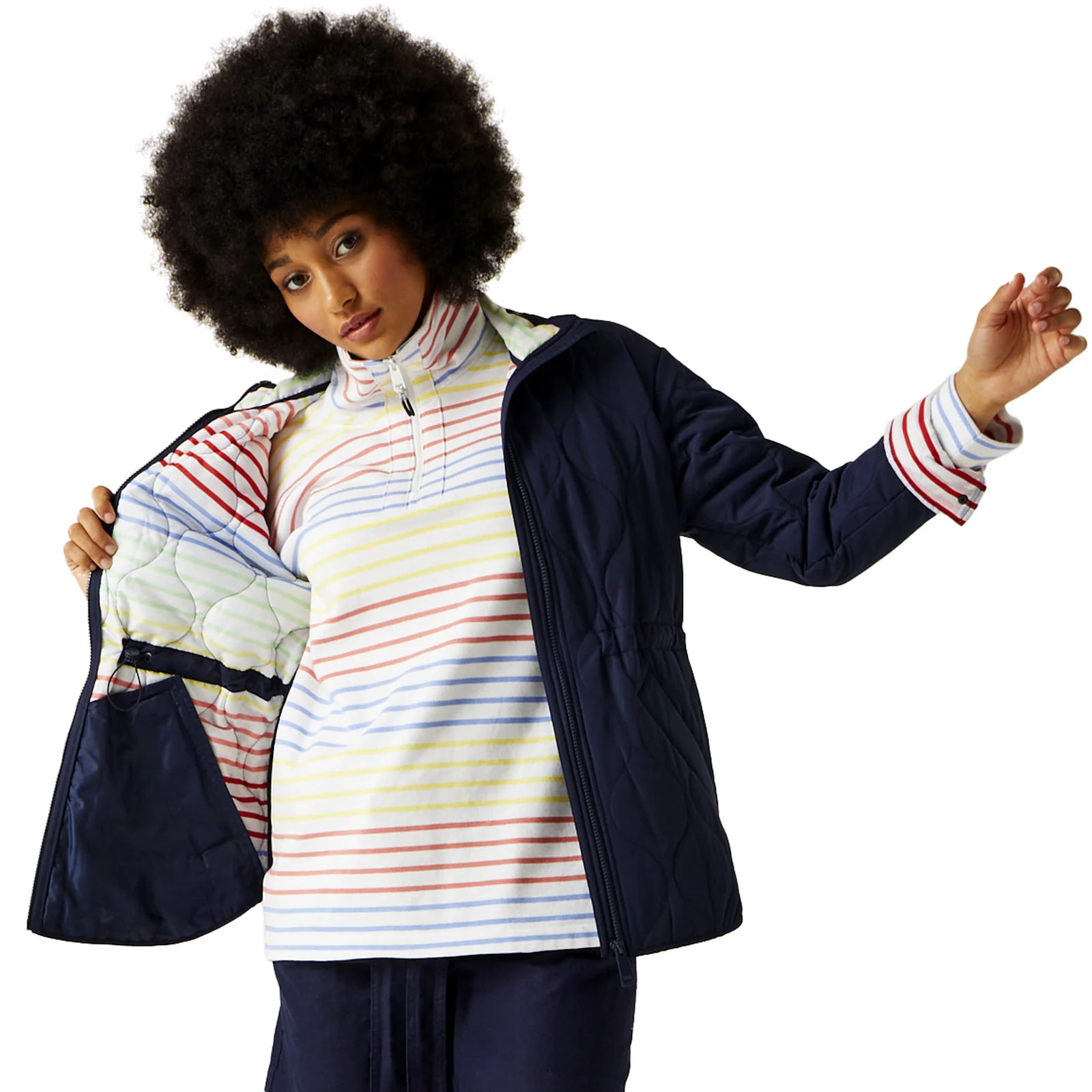 Regatta Womens Courcelle High Collar Padded Jacket -  Navy - Image 3