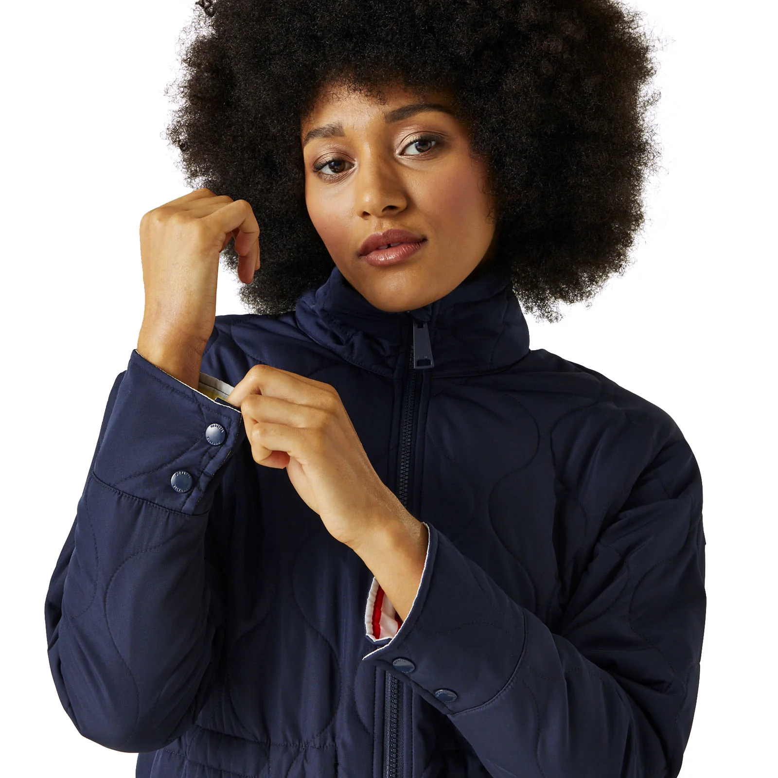 Regatta Womens Courcelle High Collar Padded Jacket -  Navy - Image 5