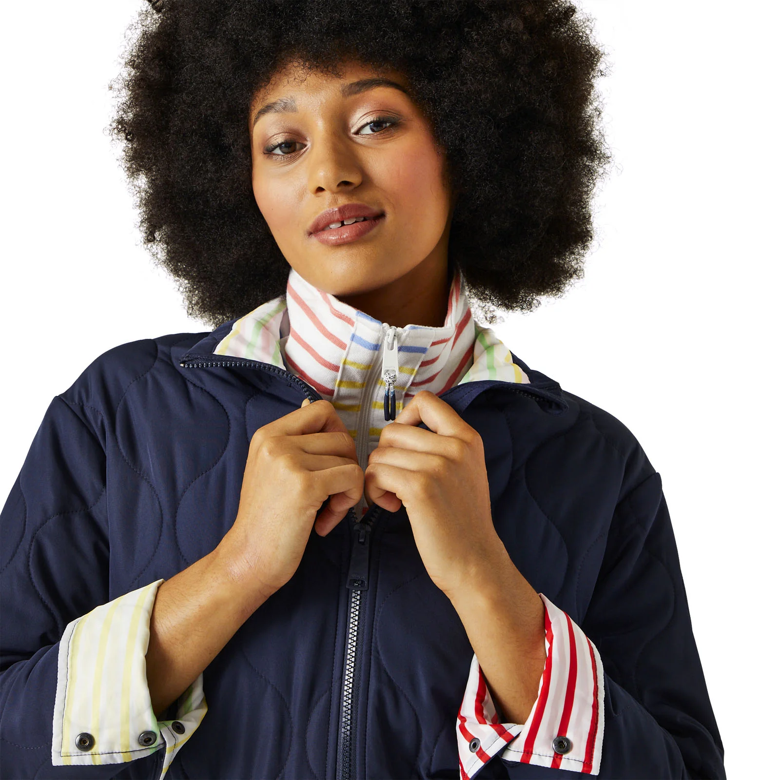 Regatta Womens Courcelle High Collar Padded Jacket -  Navy - Image 7