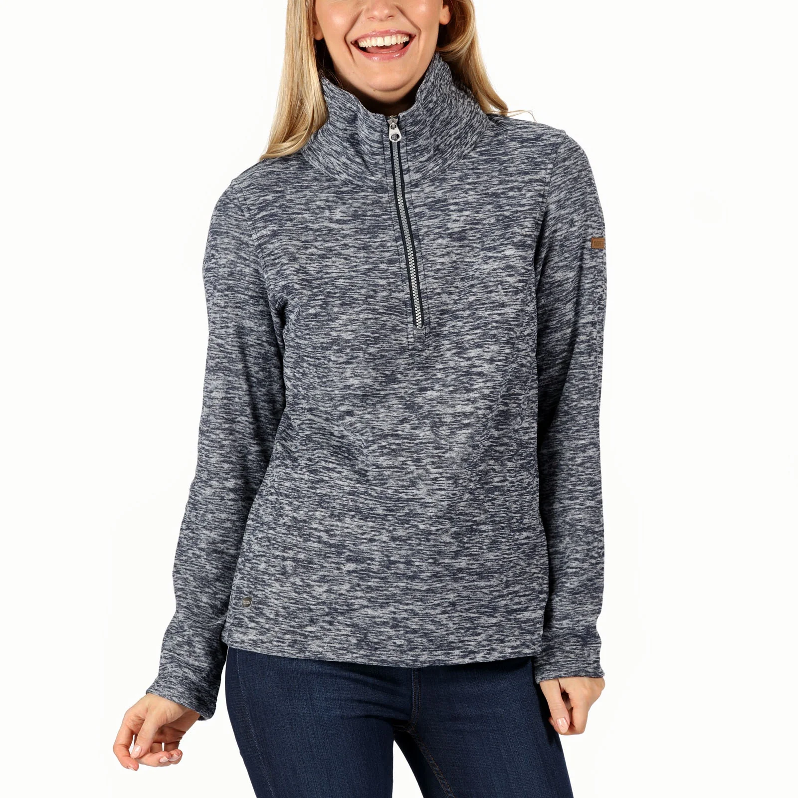 Regatta Womens Fidelia Half Zip Fleece - Navy Marl - Image 3