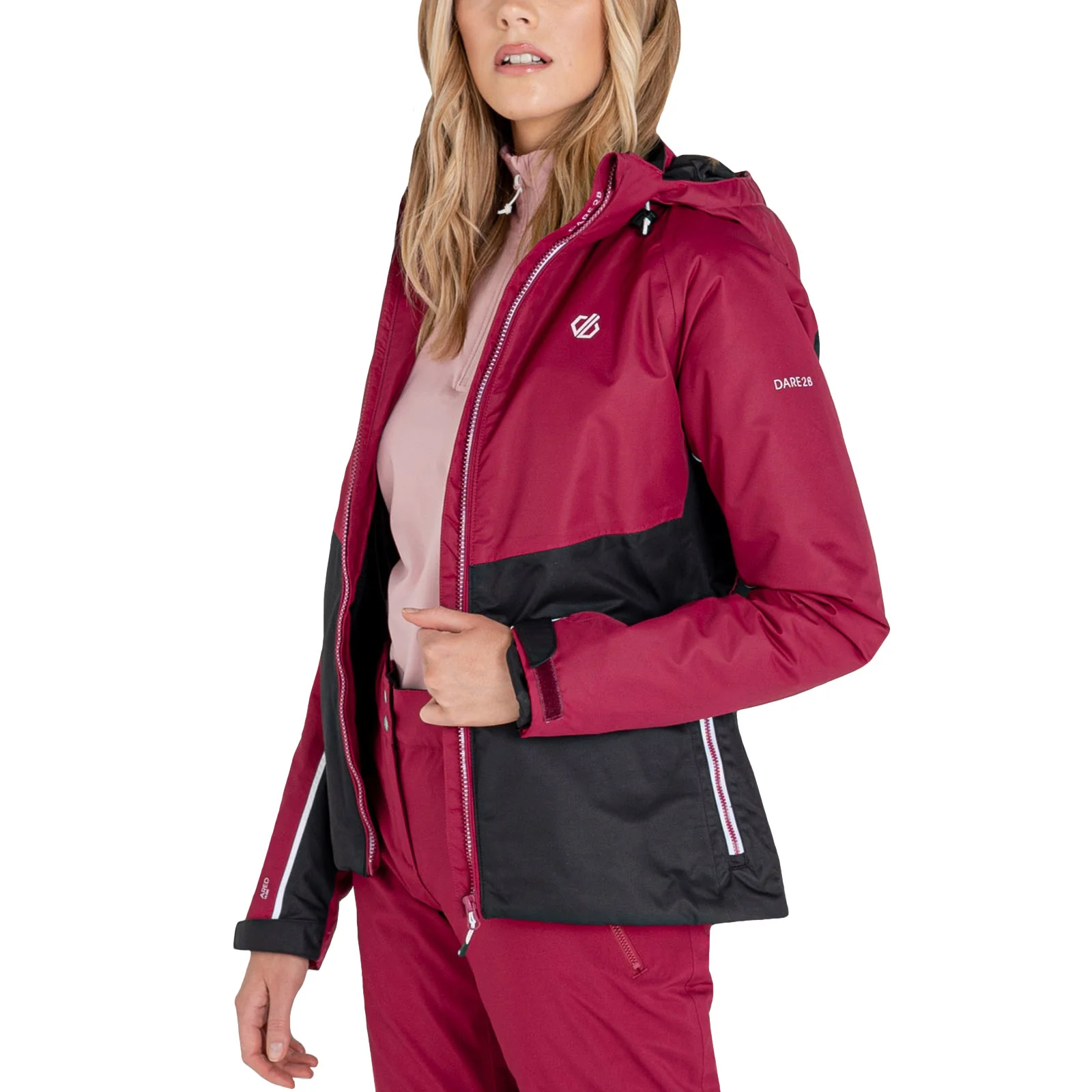 Dare 2b Womens Radiate II Waterproof Fleece Lined Ski Jacket - Beetroot - Image 3