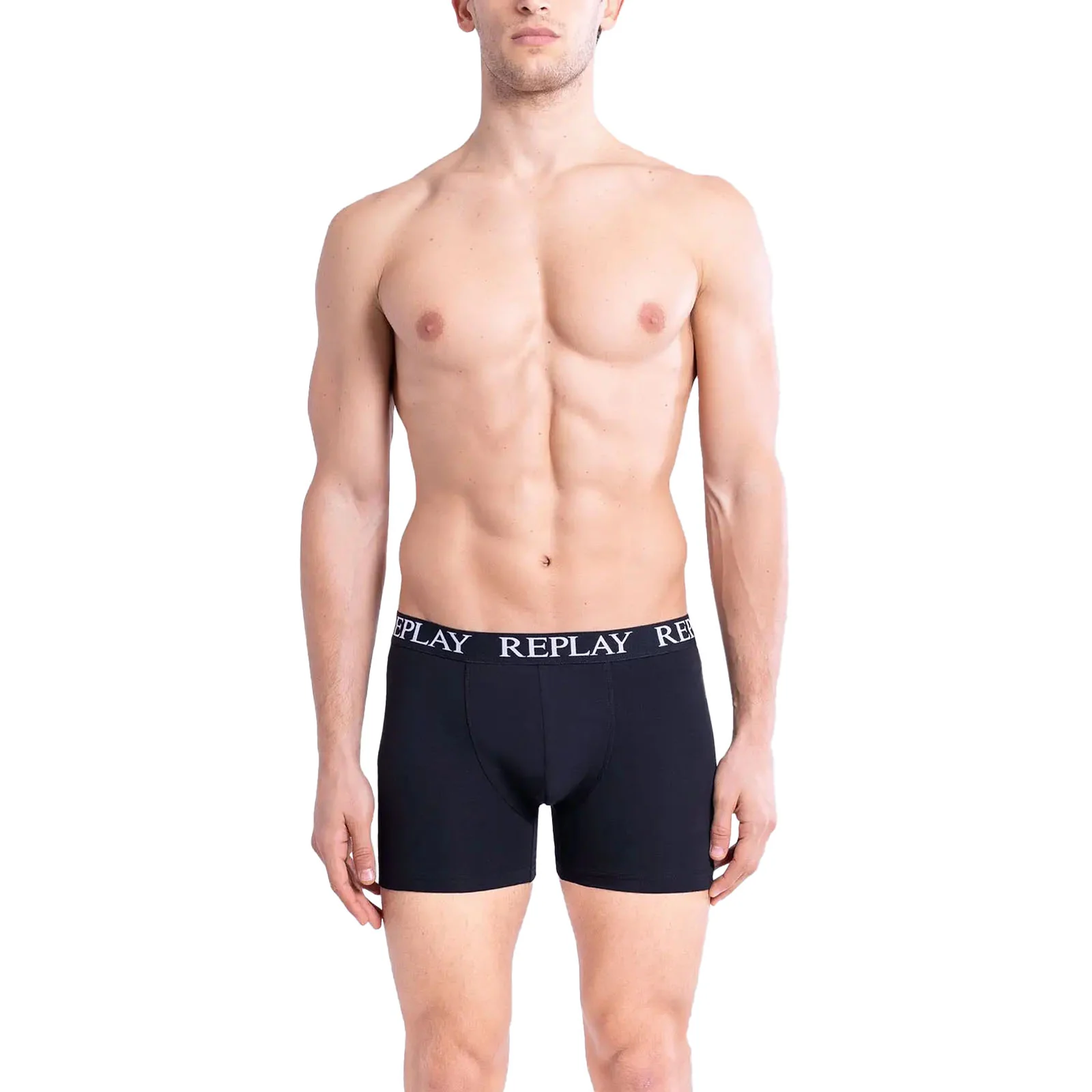 Replay Mens 3 Pack Elasticated Waist Boxer Shorts - Black - Image 2