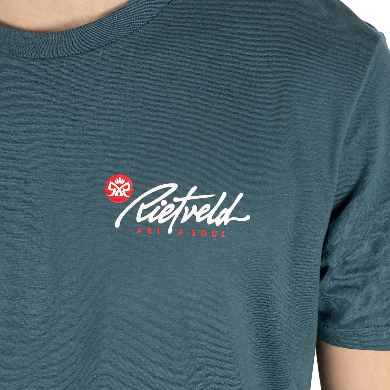 Rietveld Mens Liquid Dreams Classic Graphic T-Shirt  - Teal - Image 3