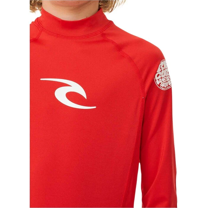 Rip Curl Kids Brand Wave Long Sleeve UV Protect Rash Vest - Image 10