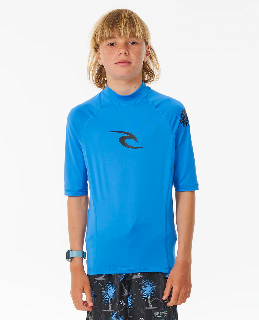 Rip Curl Kids Brand Wave UPF 50 Short Sleeve Rash Vest - Image 5
