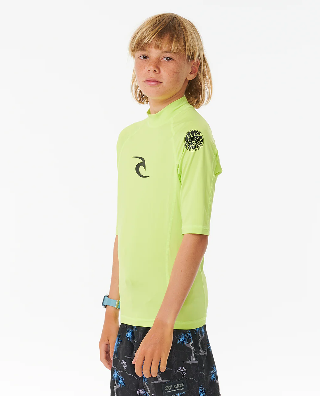 Rip Curl Kids Brand Wave UPF 50 Short Sleeve Rash Vest - Image 7