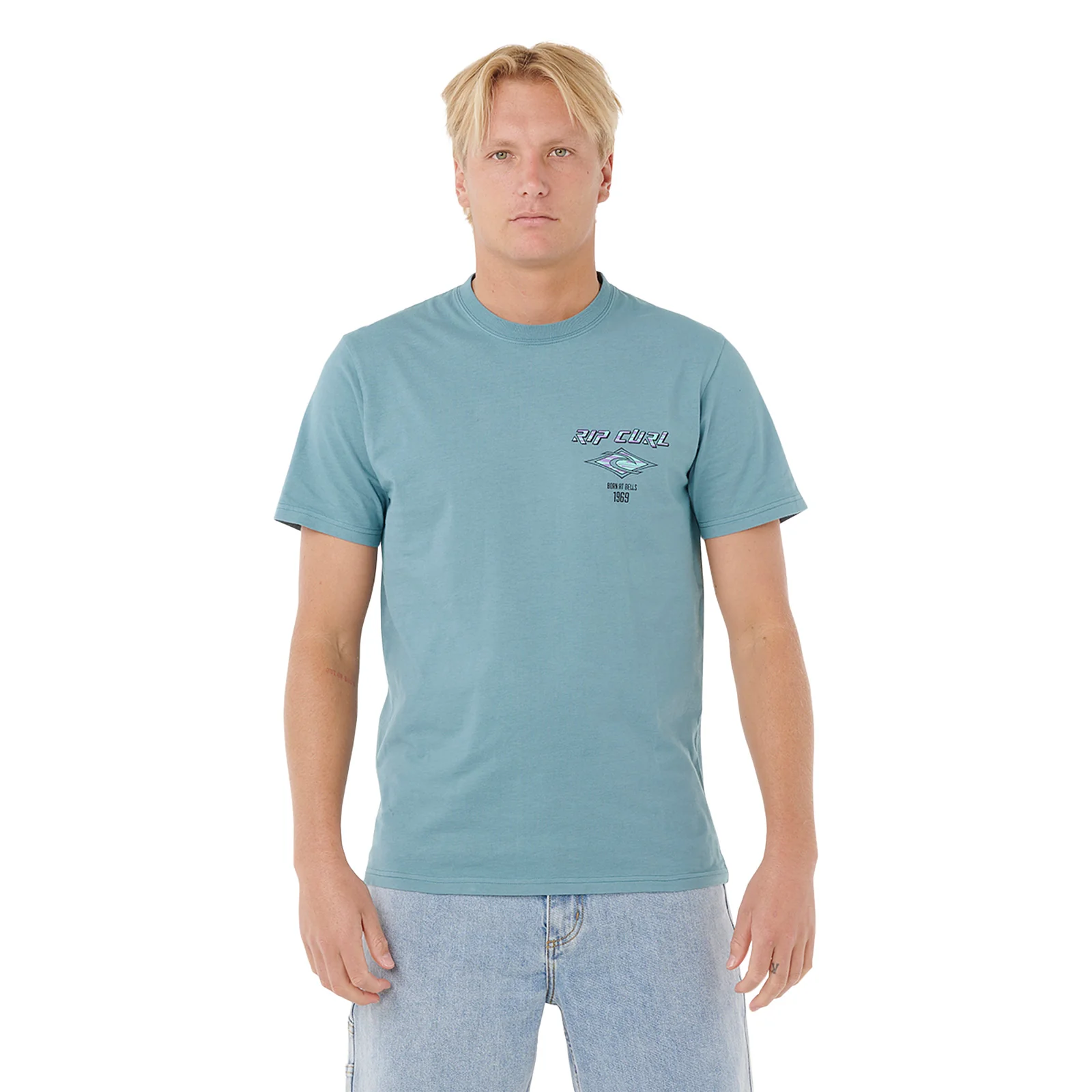 Rip Curl Mens Fade Out Icon Short Sleeve T-Shirt - Image 8