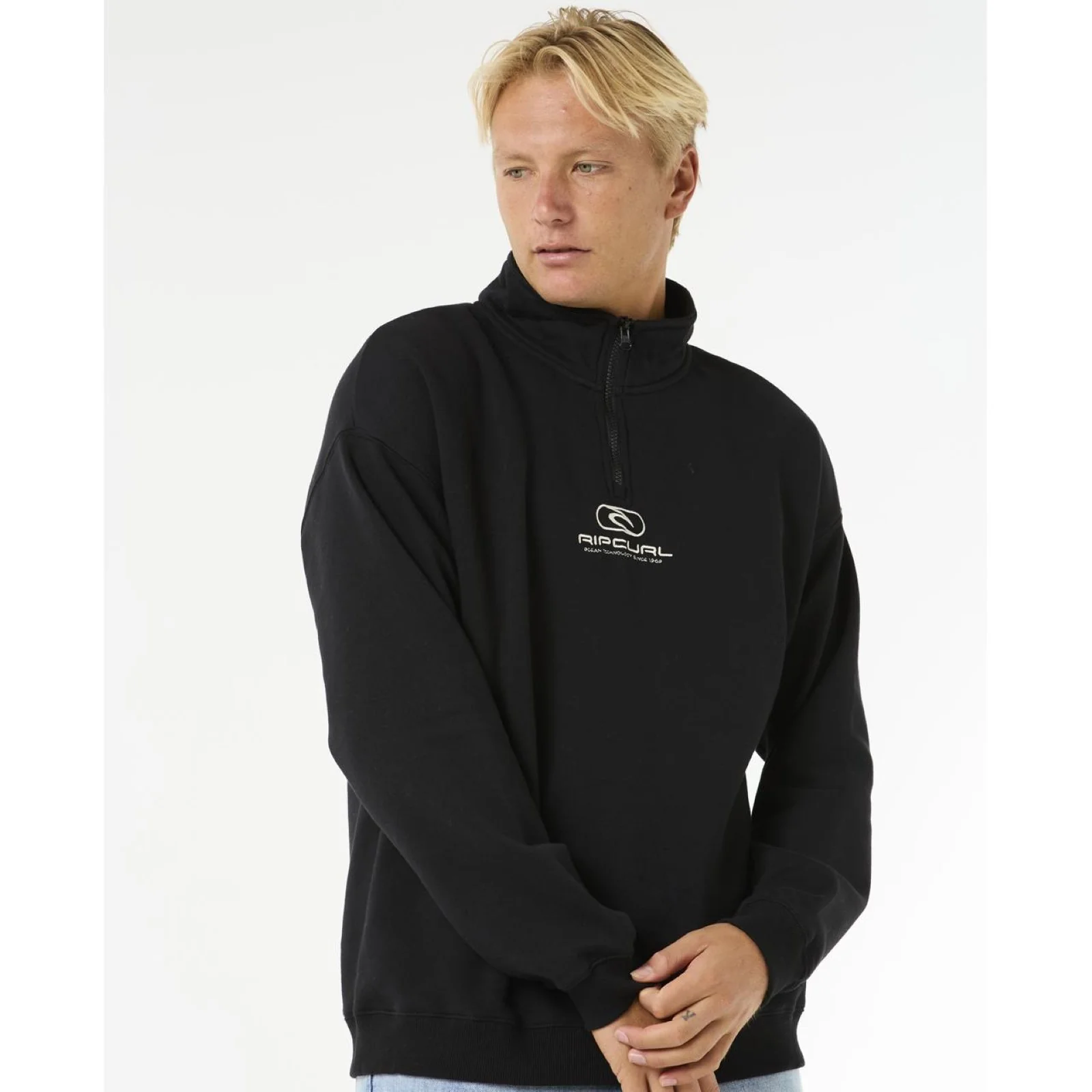 Rip Curl Mens Pill Icon Half Zip Crew Half Zip Fleece - Image 5