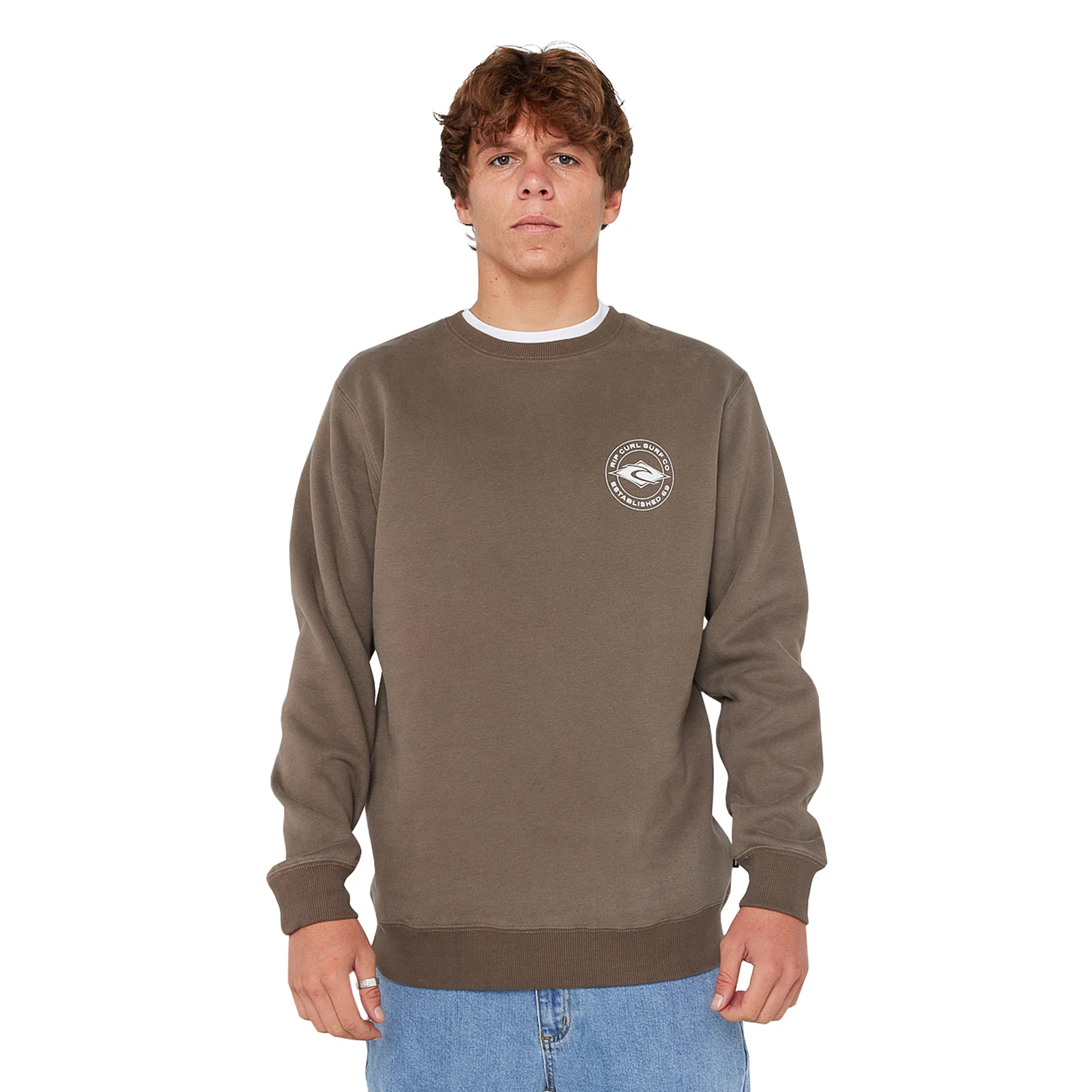 Rip Curl Mens Staple Crew Neck Graphic Logo Sweatshirt - Image 3