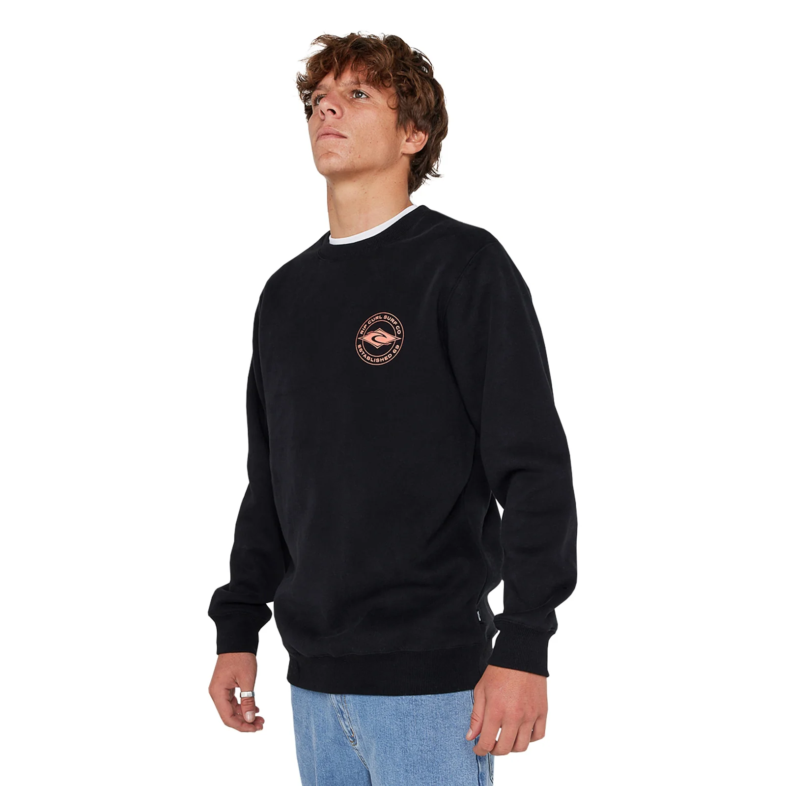 Rip Curl Mens Staple Crew Neck Graphic Logo Sweatshirt - Image 8