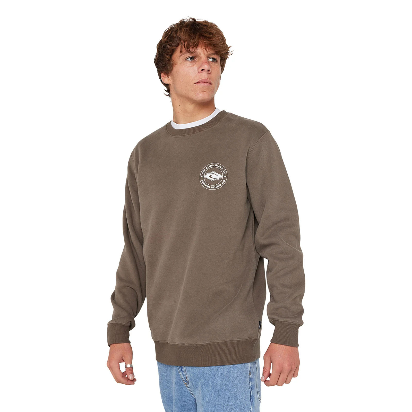 Rip Curl Mens Staple Crew Neck Graphic Logo Sweatshirt - Image 9
