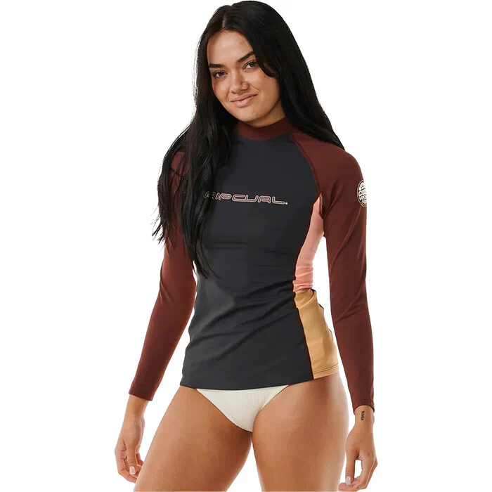 Rip Curl Womens Block Party Long Sleeve UV Protect Rash Vest