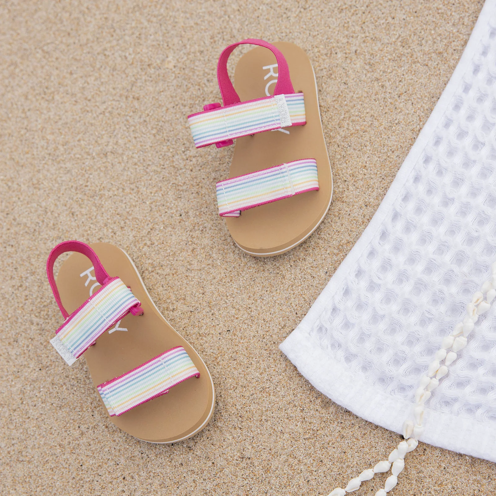 Roxy Infant Kids Cage Strappy Floral Flip Flops Sandals - Image 14