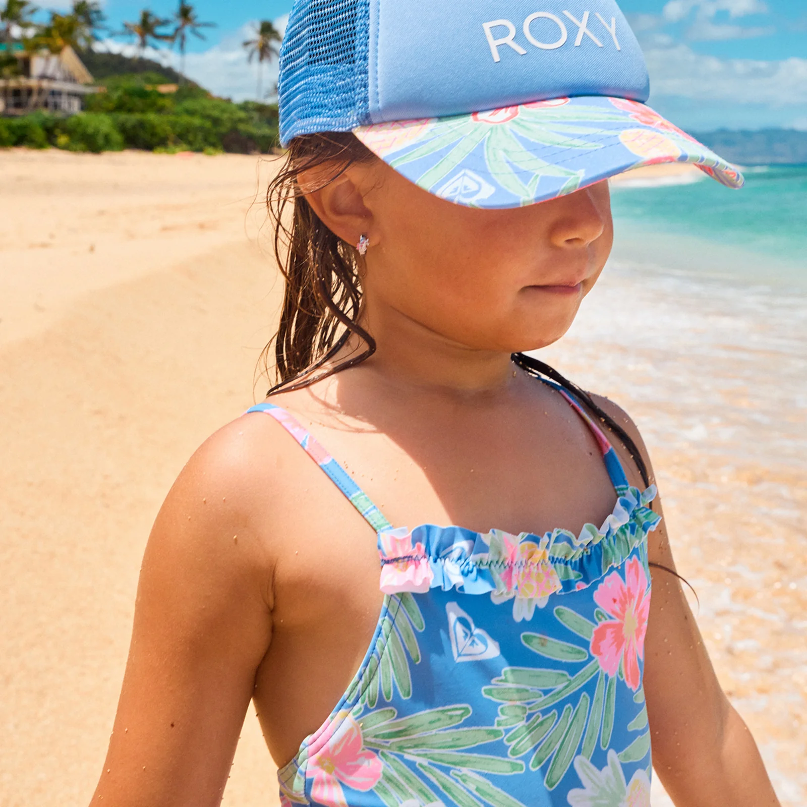 Roxy Kids Tropical Story Onesie Short Sleeve Rash Vest - Image 5
