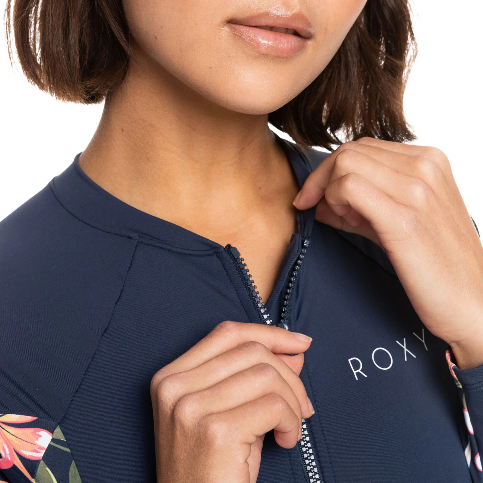 Roxy Womens Into The Sun Long Sleeve Zip Up Rash Vest - Mood Indigo - Image 4