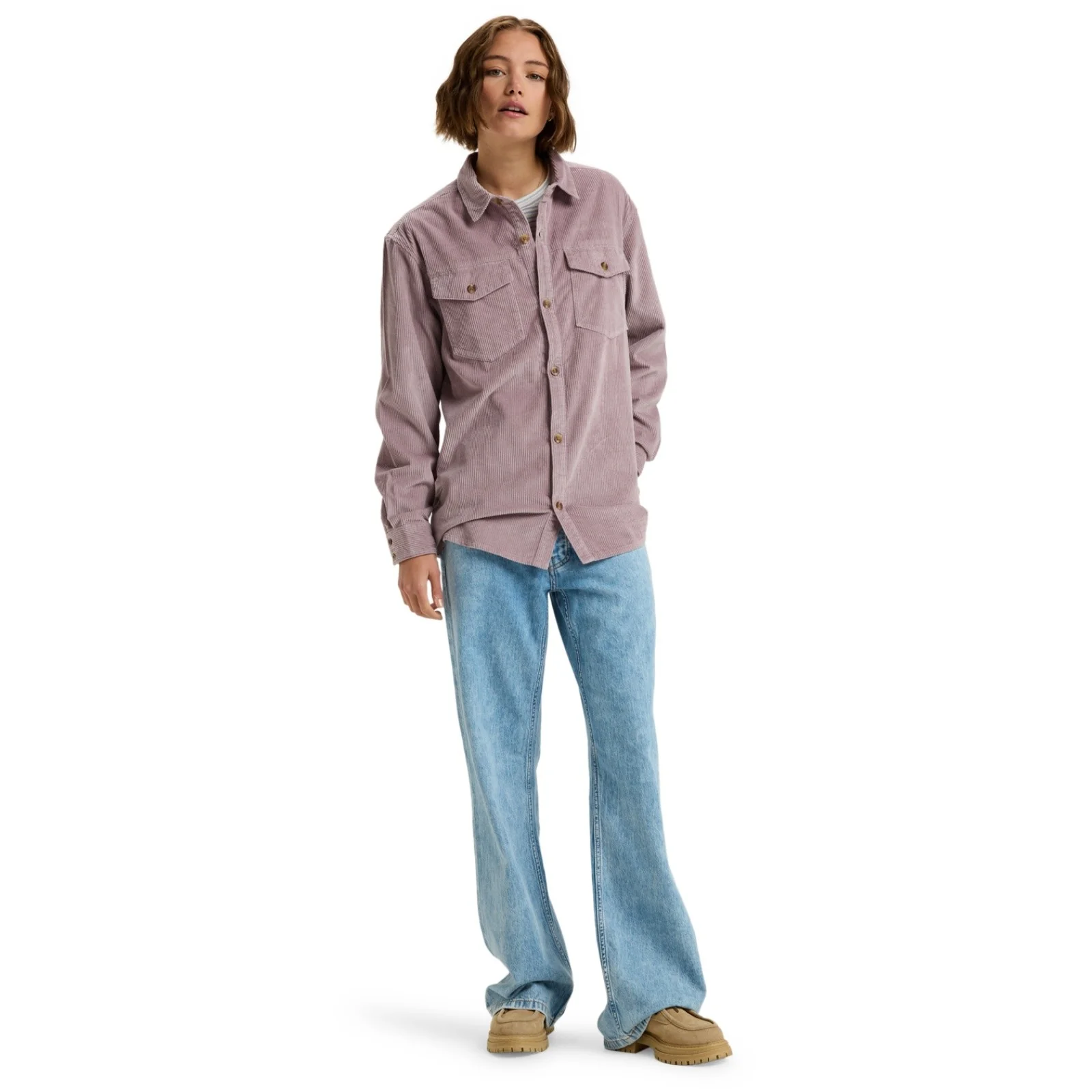 Roxy Womens Let It Go Cord Button Up Shacket - Image 3