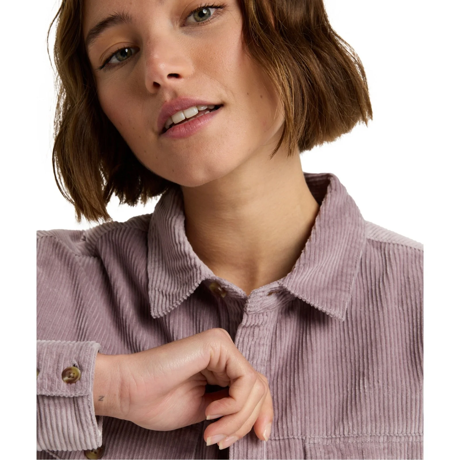 Roxy Womens Let It Go Cord Button Up Shacket - Image 4