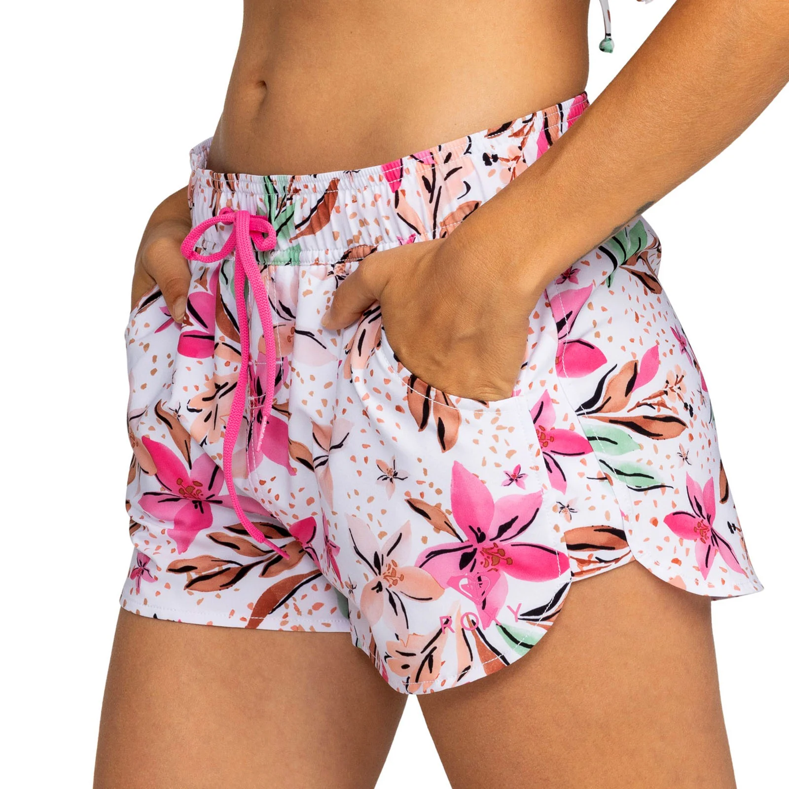 Roxy Womens Roxy Wave Printed 2" Swim Swimming Boardshorts - Image 7