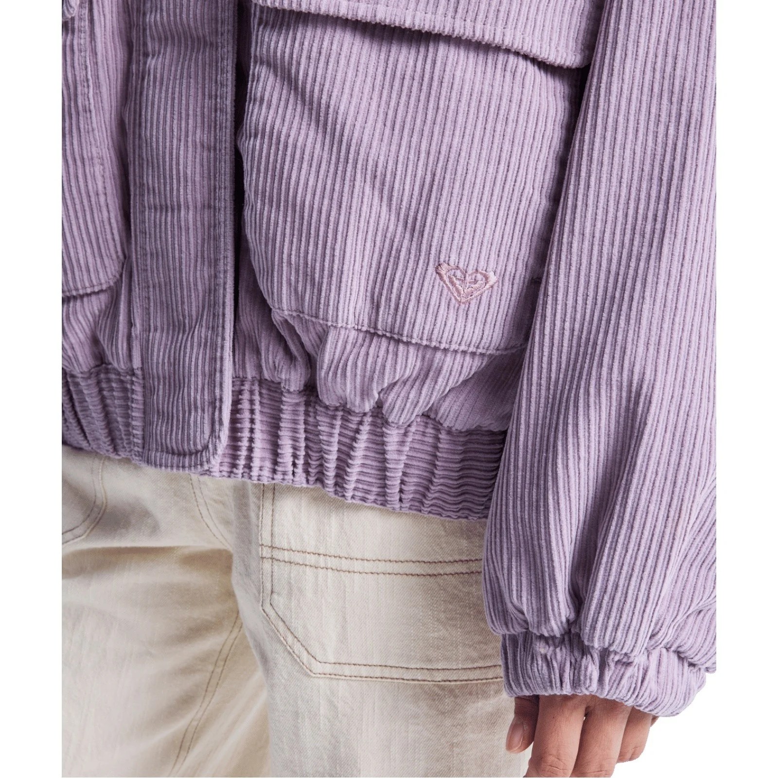 Roxy Womens Slow Song II Corduroy Oversized Bomber Jacket - Image 4