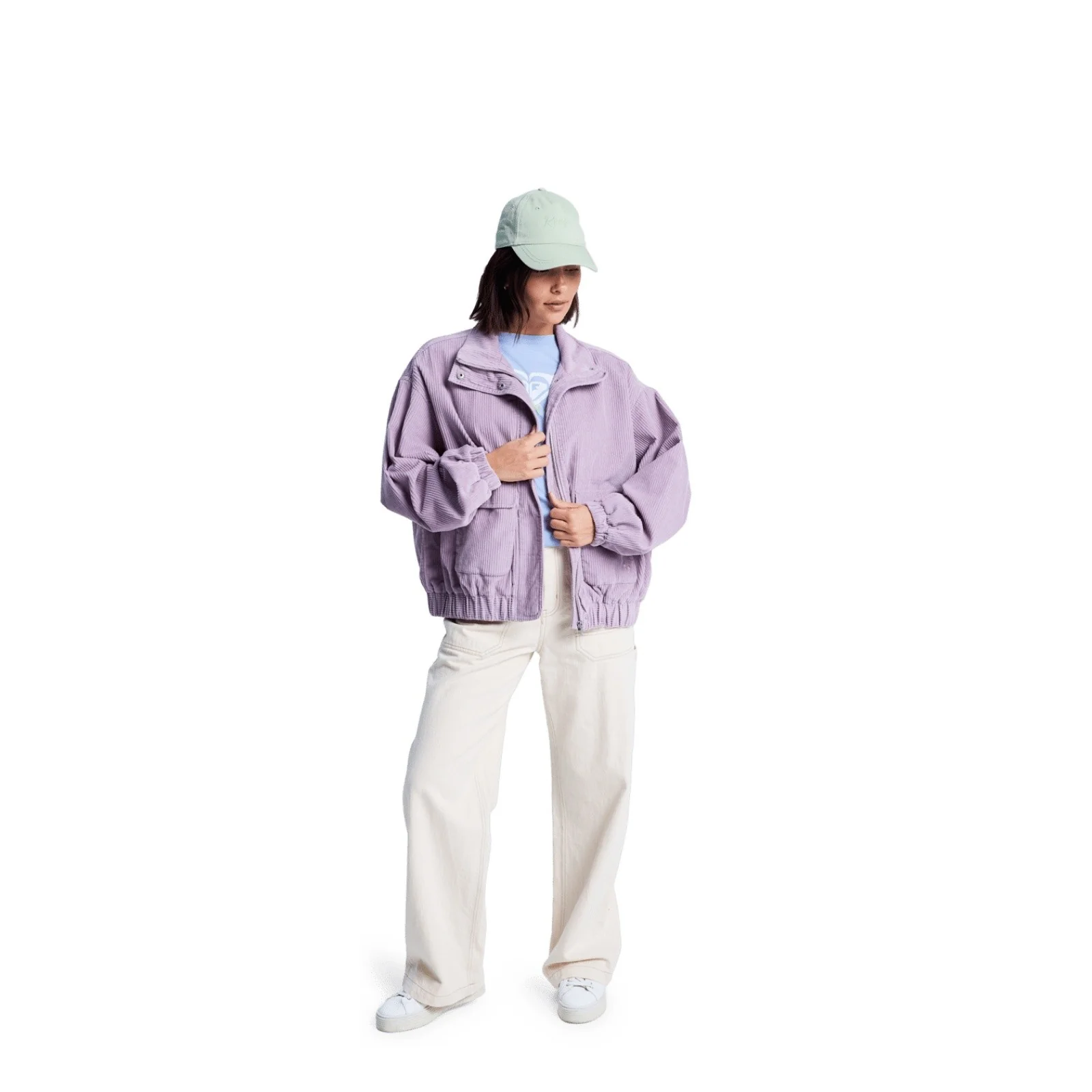 Roxy Womens Slow Song II Corduroy Oversized Bomber Jacket - Image 5