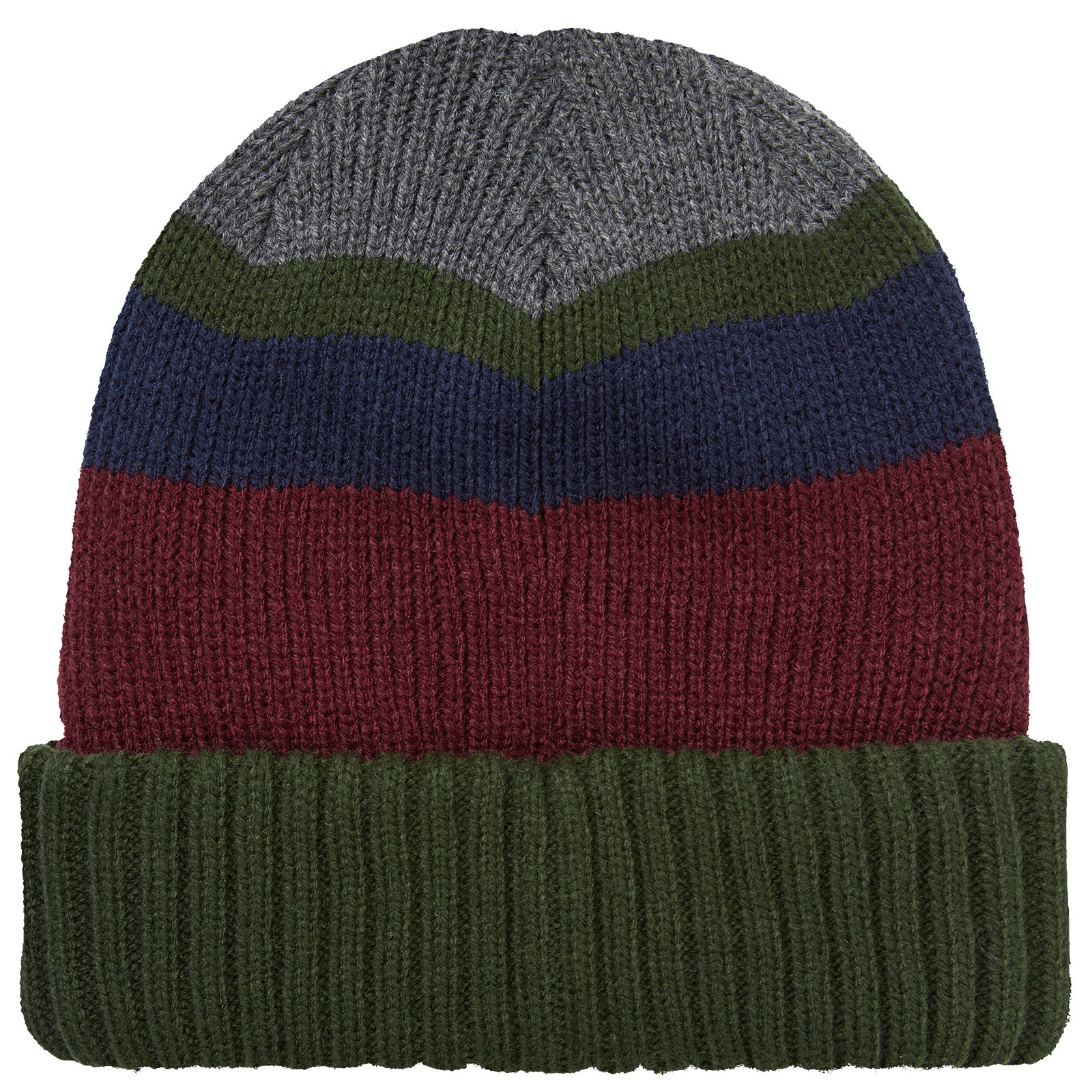 Sealskinz Unisex Cromer Waterproof Roll Cuff Striped Beanie - Olive - Image 2