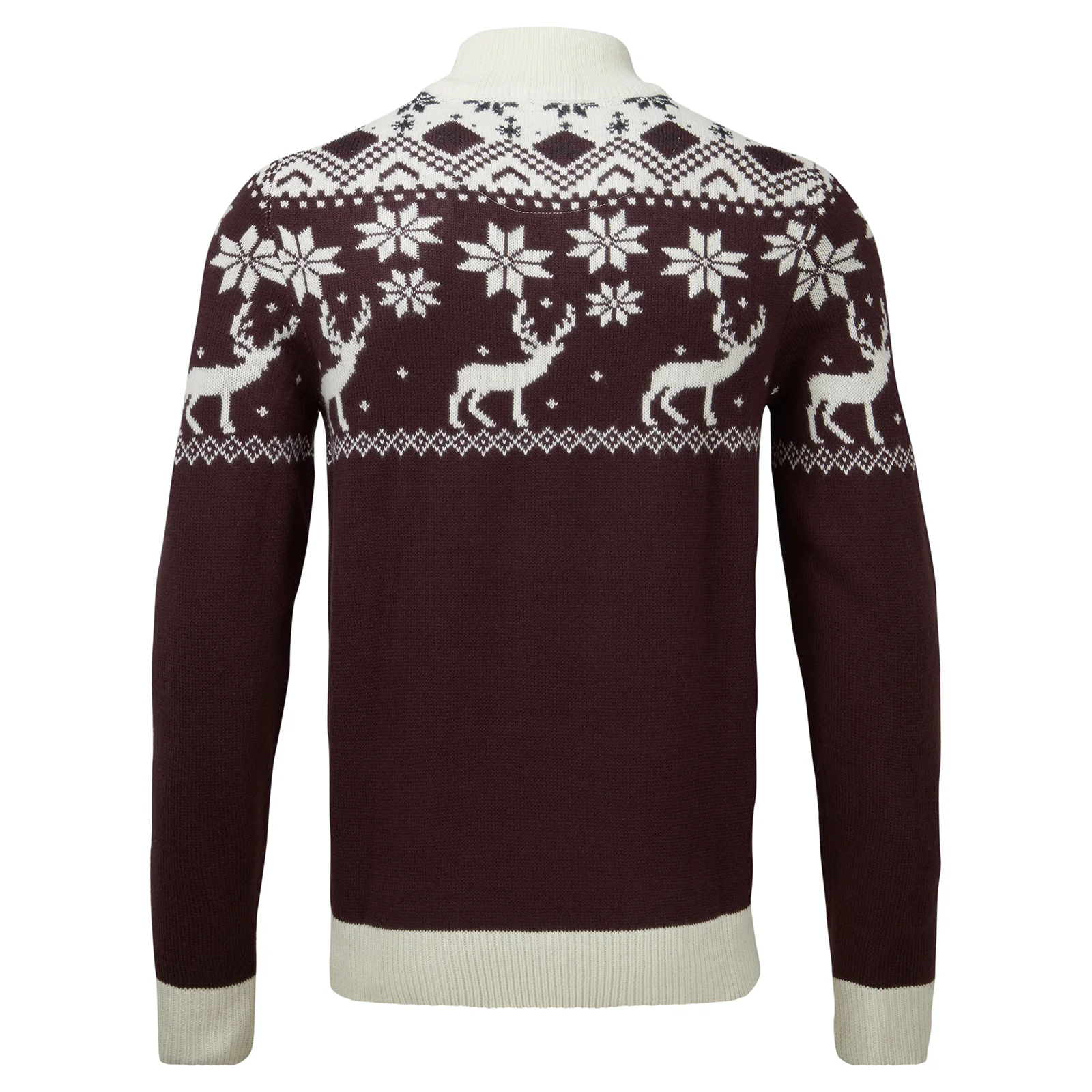 Snuggaroo Mens 1/4 Zip Fair Isle Reindeer Christmas Jumper - Image 6