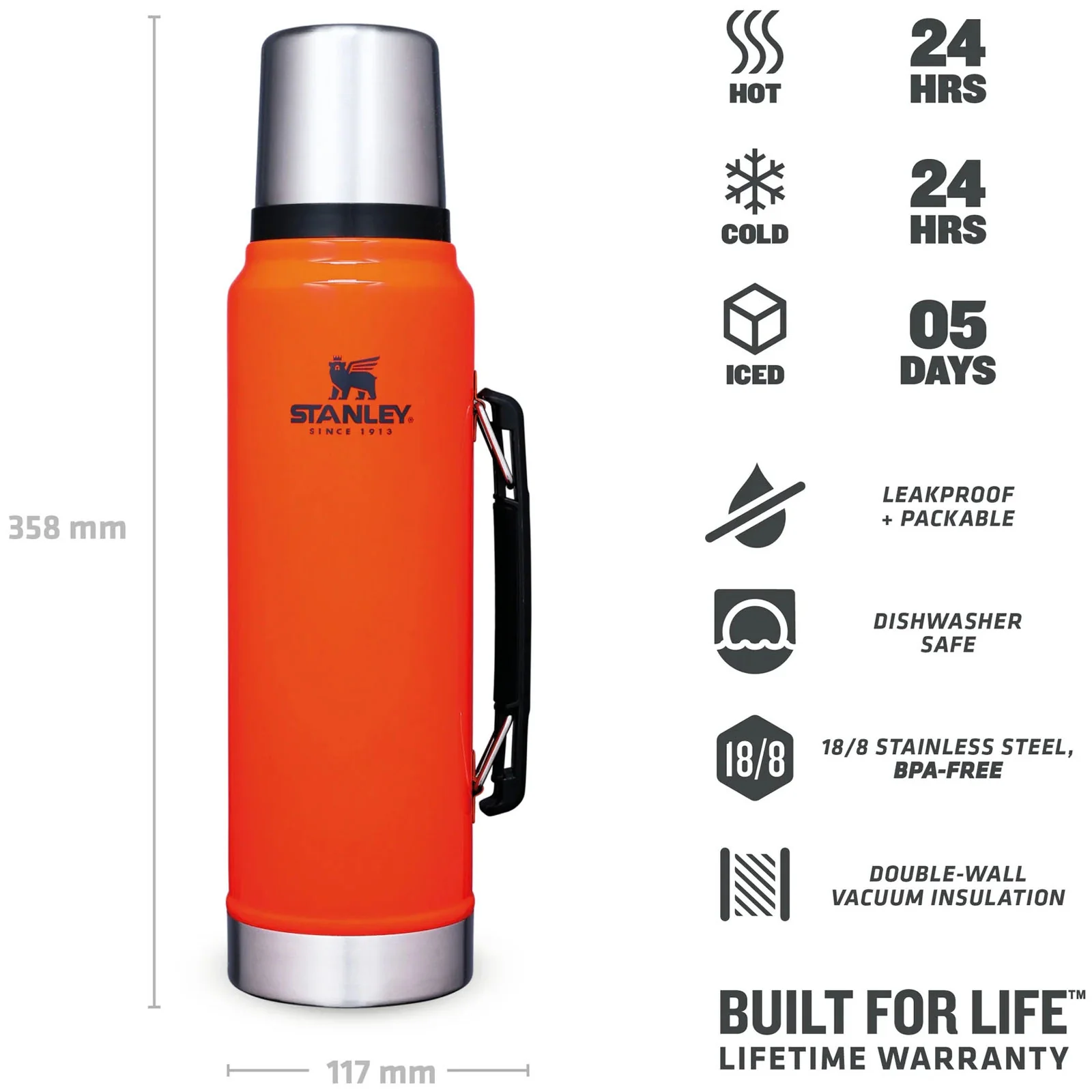 Stanley 1L Classic Legendary Thermal Cold Water Bottle - Image 36