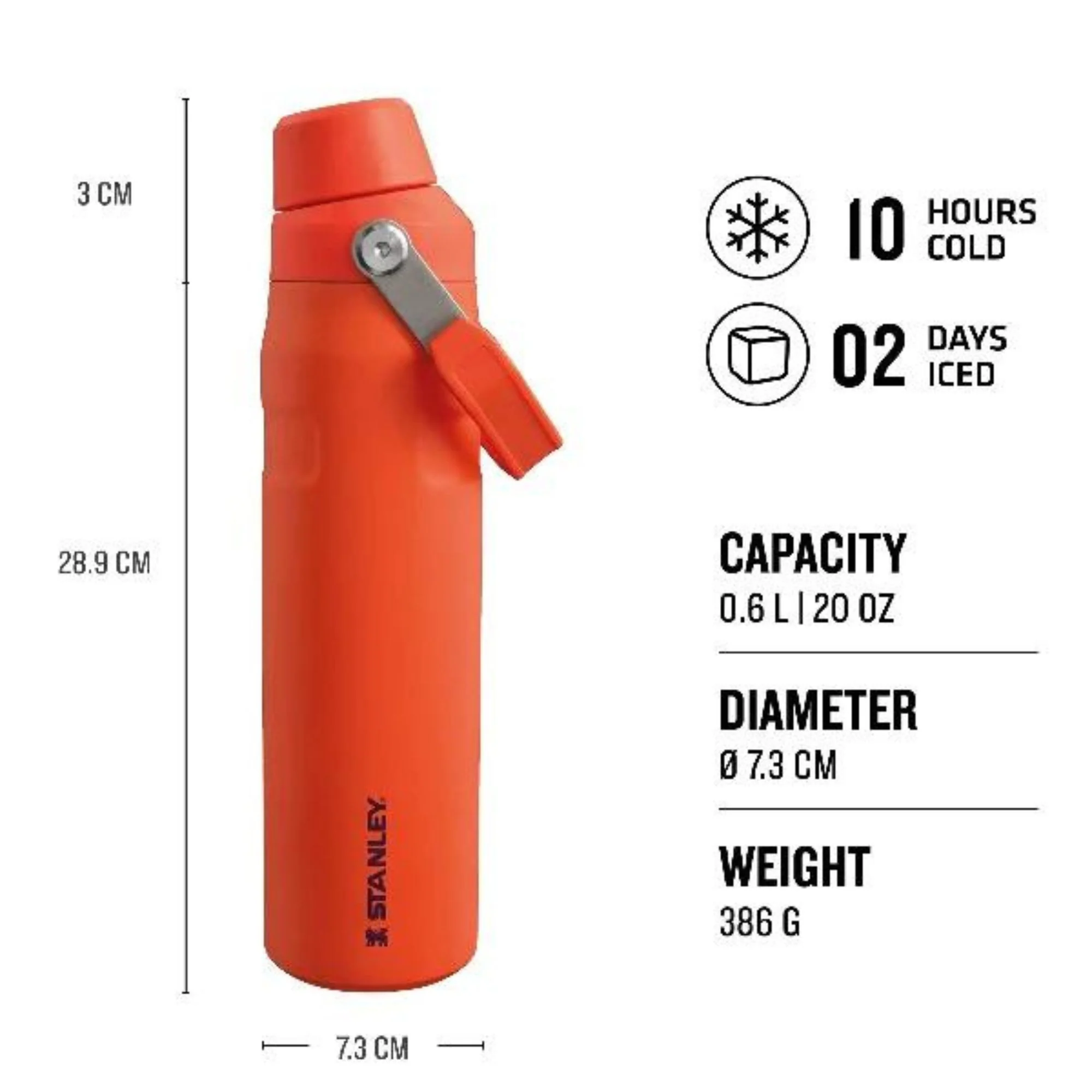 Stanley The IceFlow Fast Flow 0.6L Carry Handle Water Bottle - Image 10
