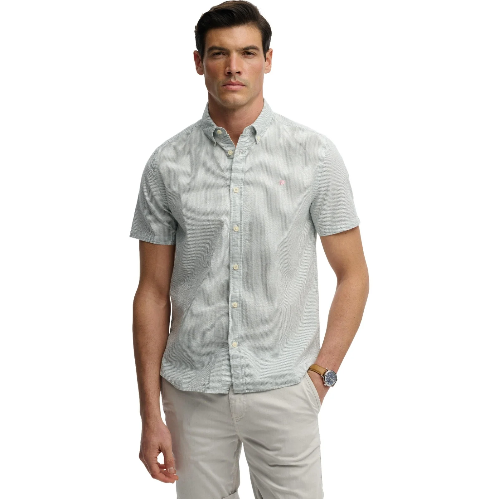 Superdry Mens Classic Seersucker Short Sleeve Shirt - Image 3