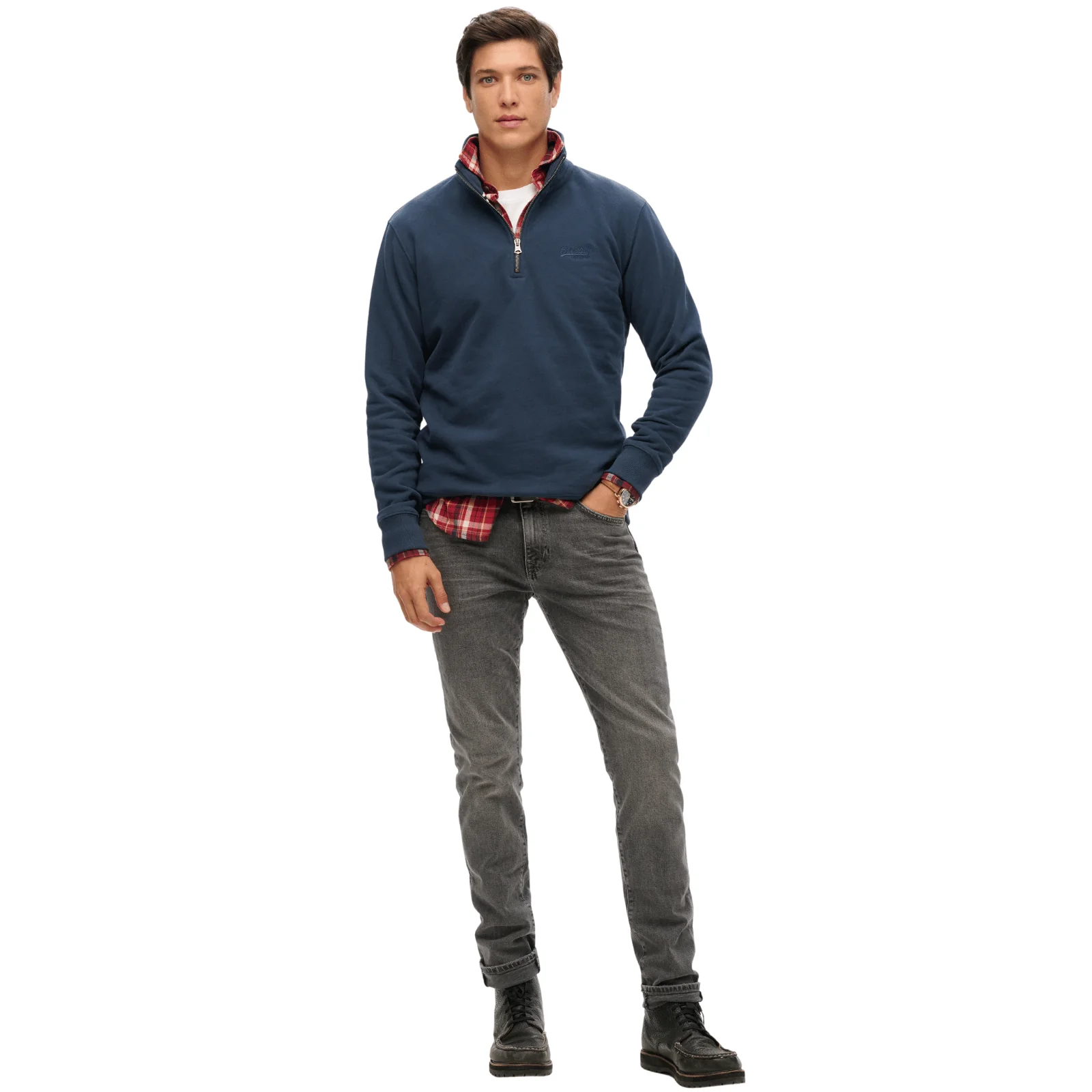 Superdry Mens Essential Logo Half Zip Sweatshirt - Image 12