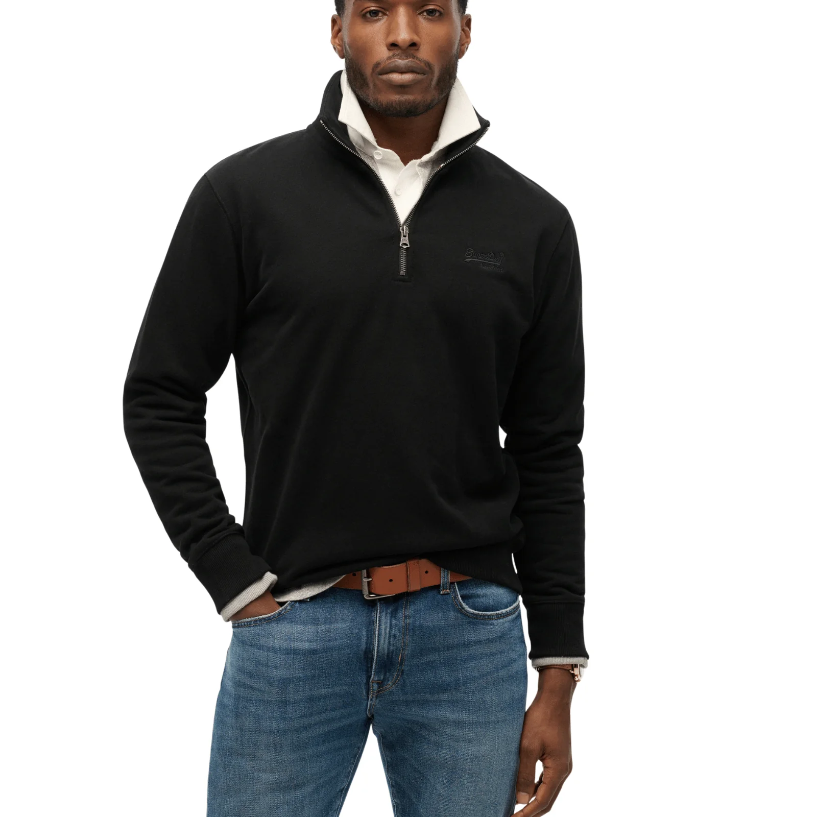 Superdry Mens Essential Logo Half Zip Sweatshirt - Image 2