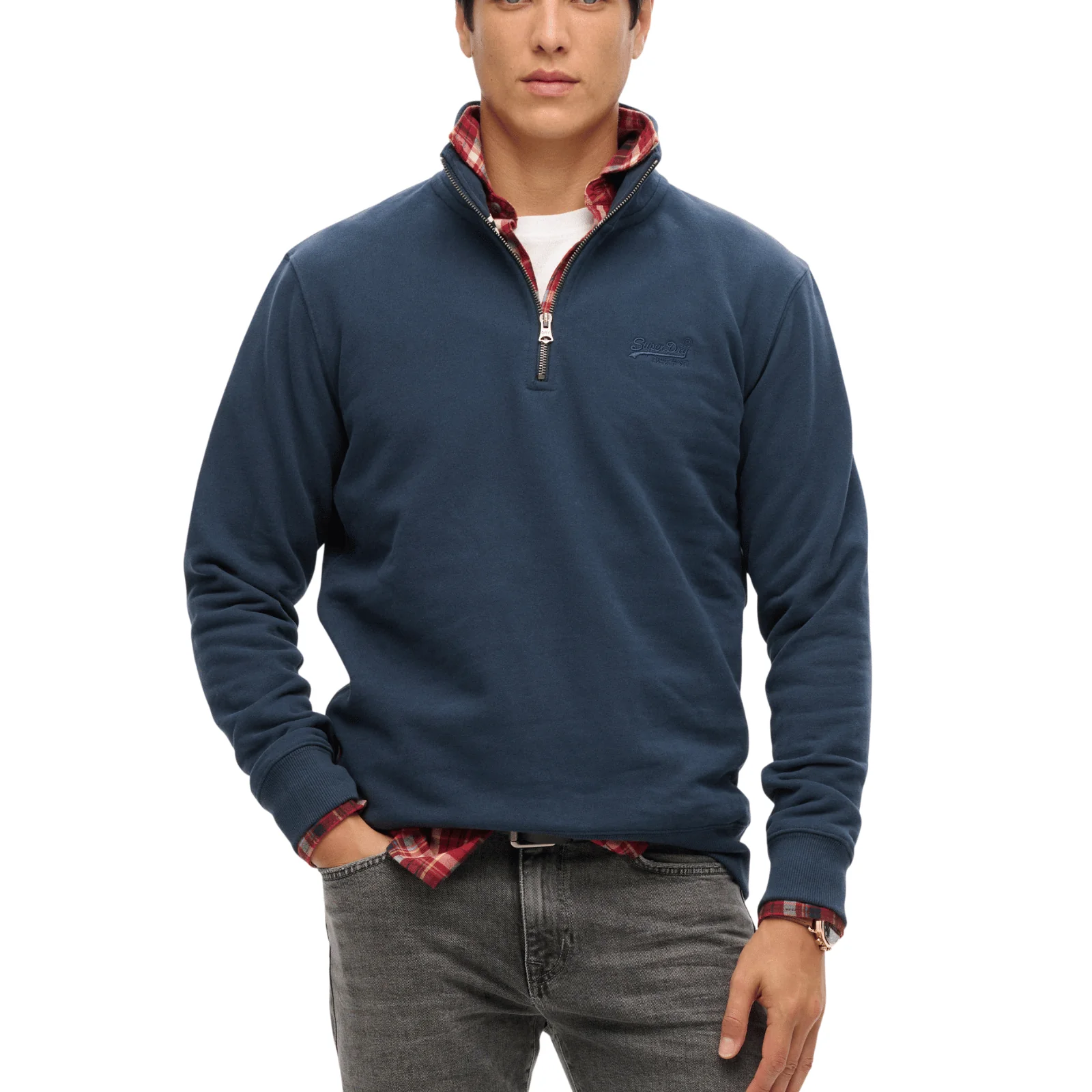 Superdry Mens Essential Logo Half Zip Sweatshirt - Image 4