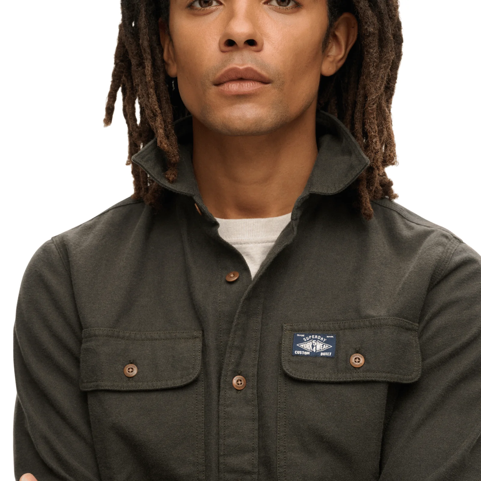 Superdry Mens Flannel Workwear Long Sleeve Shirt - Image 5