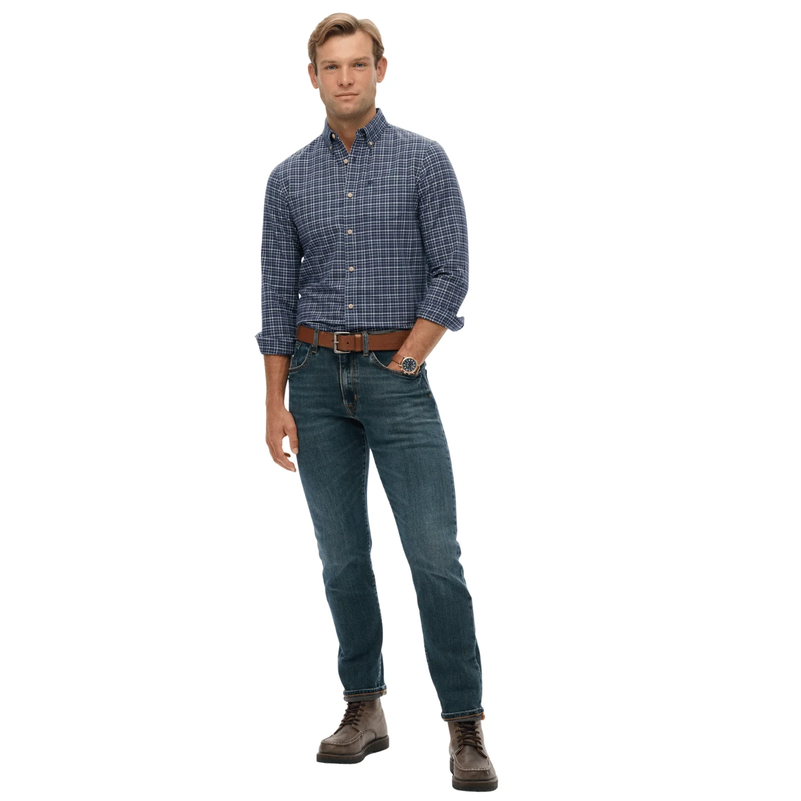 Superdry Mens Premium Check Oxford Long Sleeve Shirt - Image 11