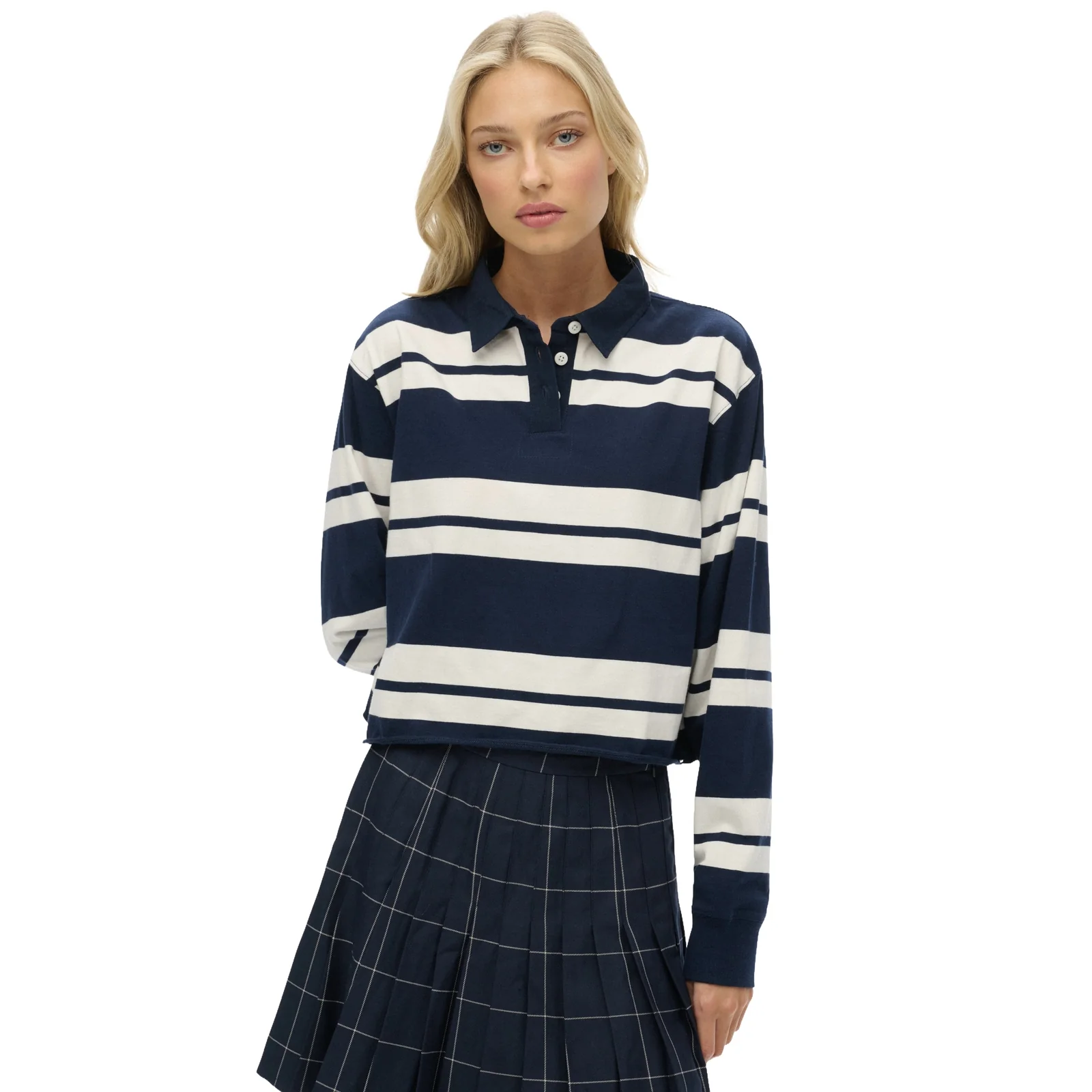 Superdry Womens Athletic Essentials Long Sleeve Polo Shirt - Image 2