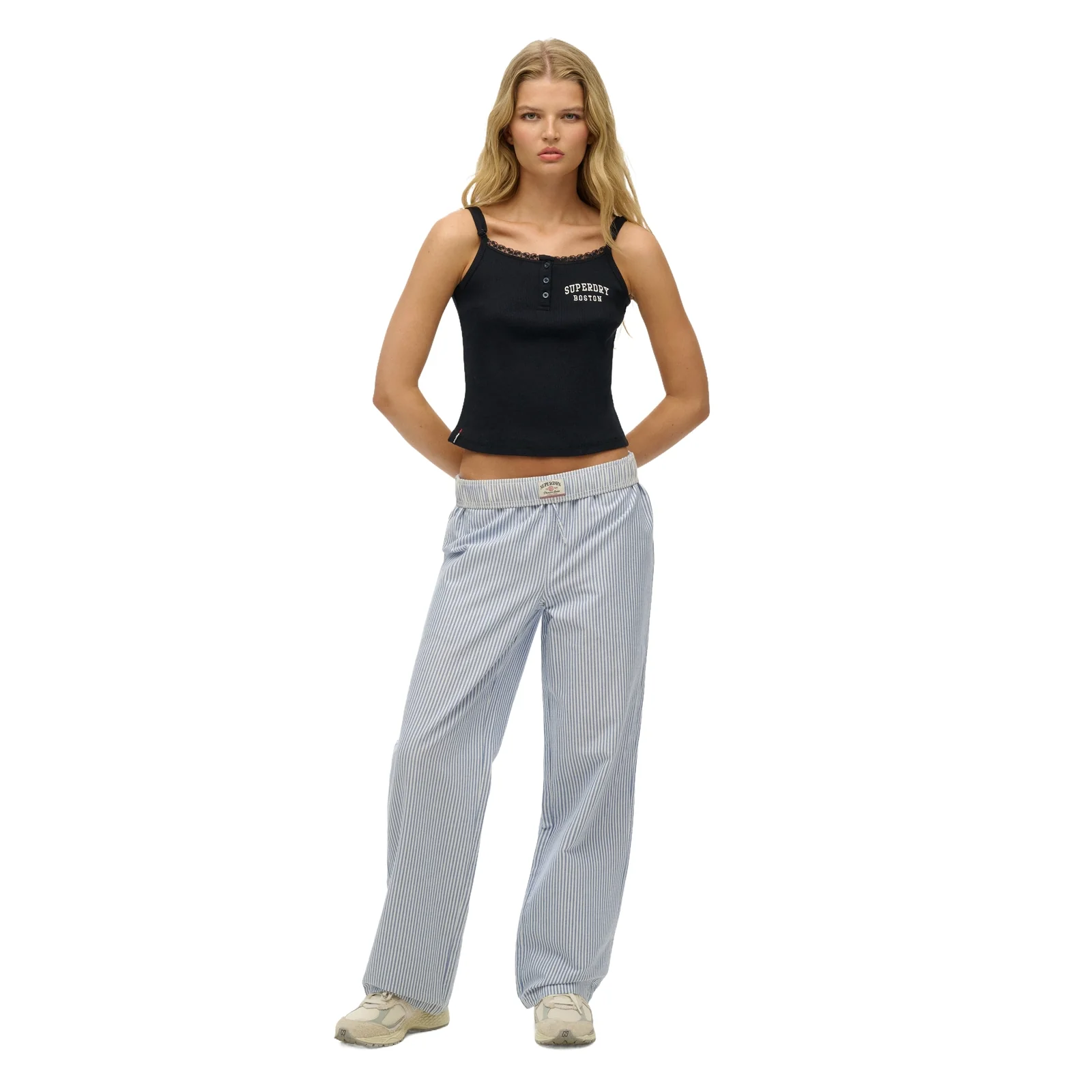 Superdry Womens Organic Cotton Stripe Chinos - Image 2