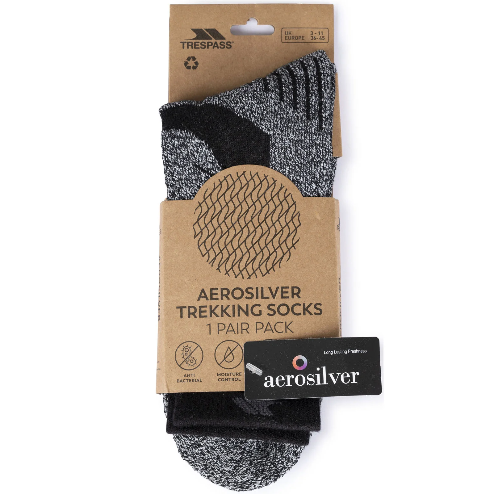 Trespass Adults Alga Breathable Mid Length Walking Socks - Image 10