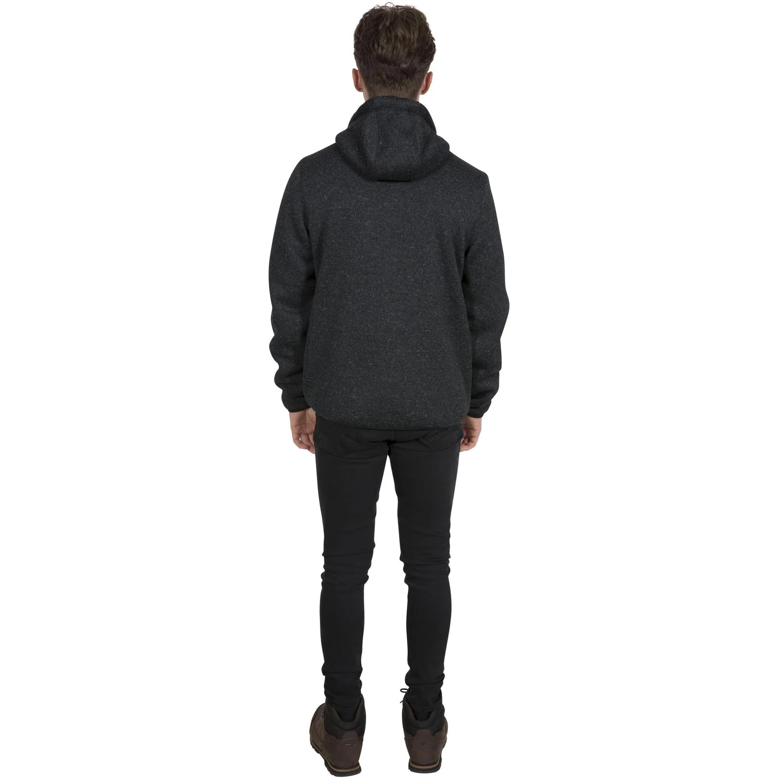 Trespass Mens Tableypipe Hooded Full Zip Fleece Hoodie - Black Marl - Image 15