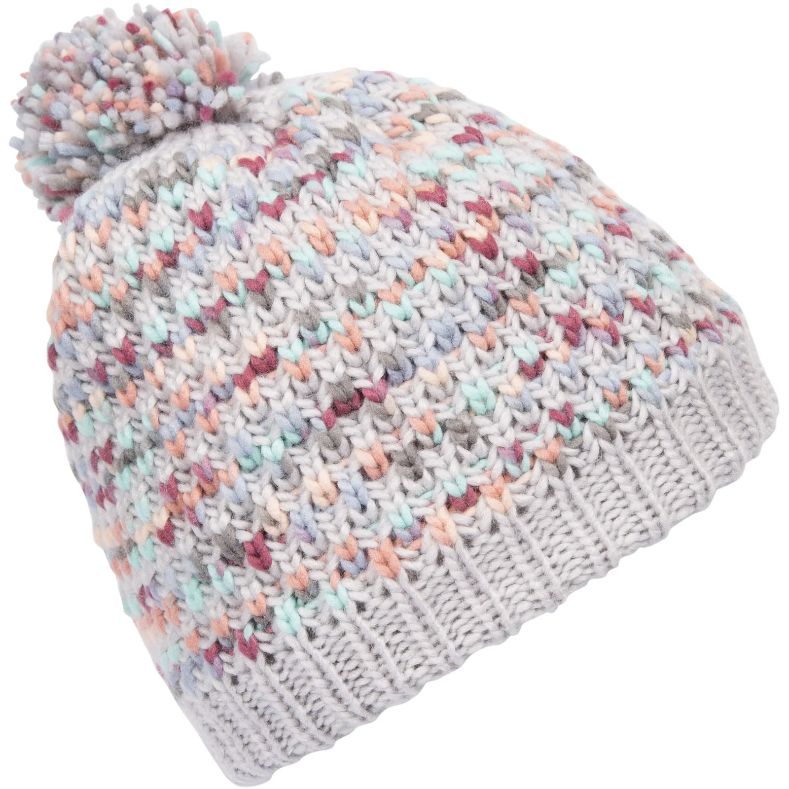 Trespass Womens Irmina Chunky Knit Knitted Bobble Hat - Multi - Image 2