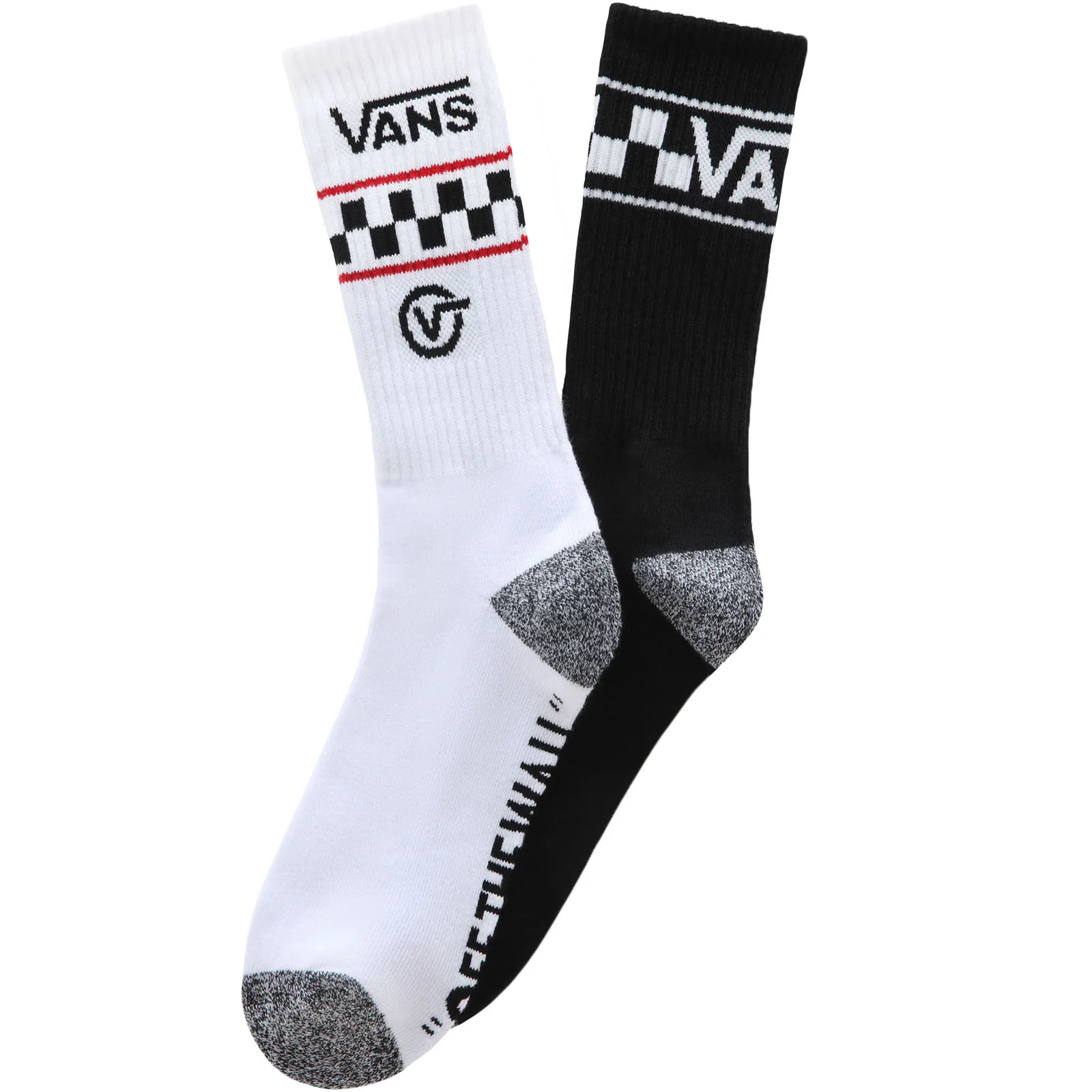 Vans Mens Off The Wall 2 Pack Crew Athletic Socks - Multi - 8-12 UK