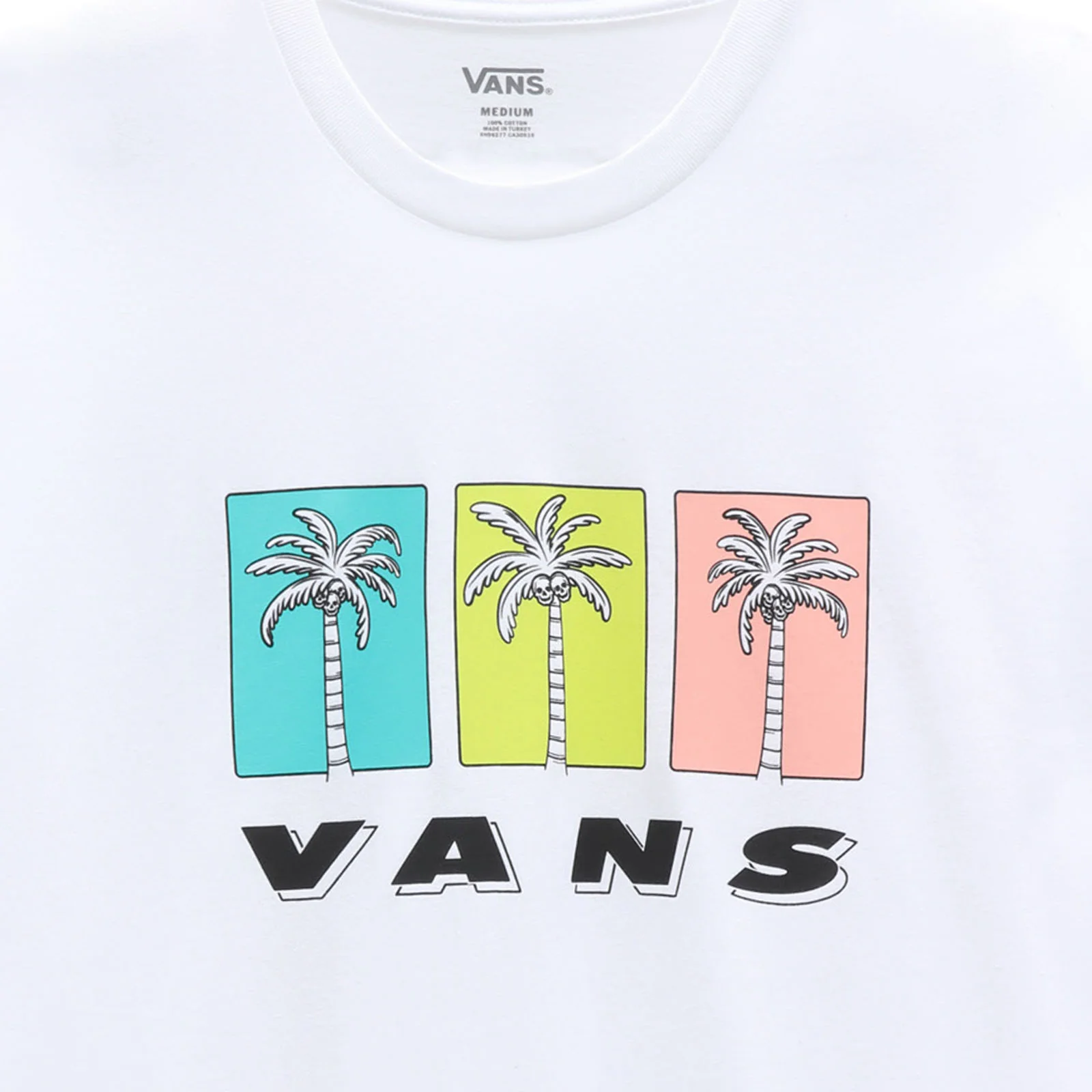 Vans Mens Palm Trio Crew Neck T-Shirt - White - Image 2