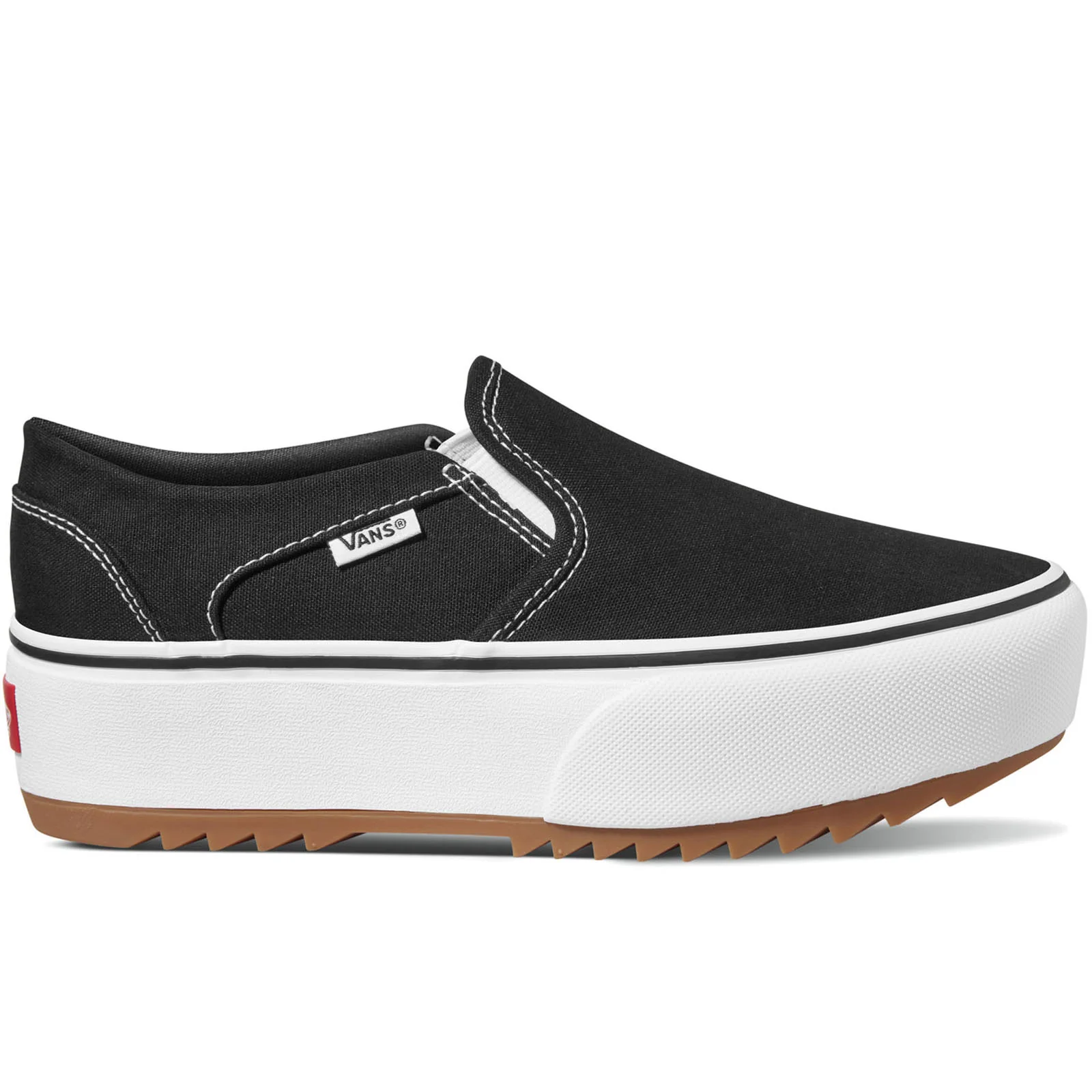 Vans Womens Asher Platform Slip On Low Rise Trainers - Image 2