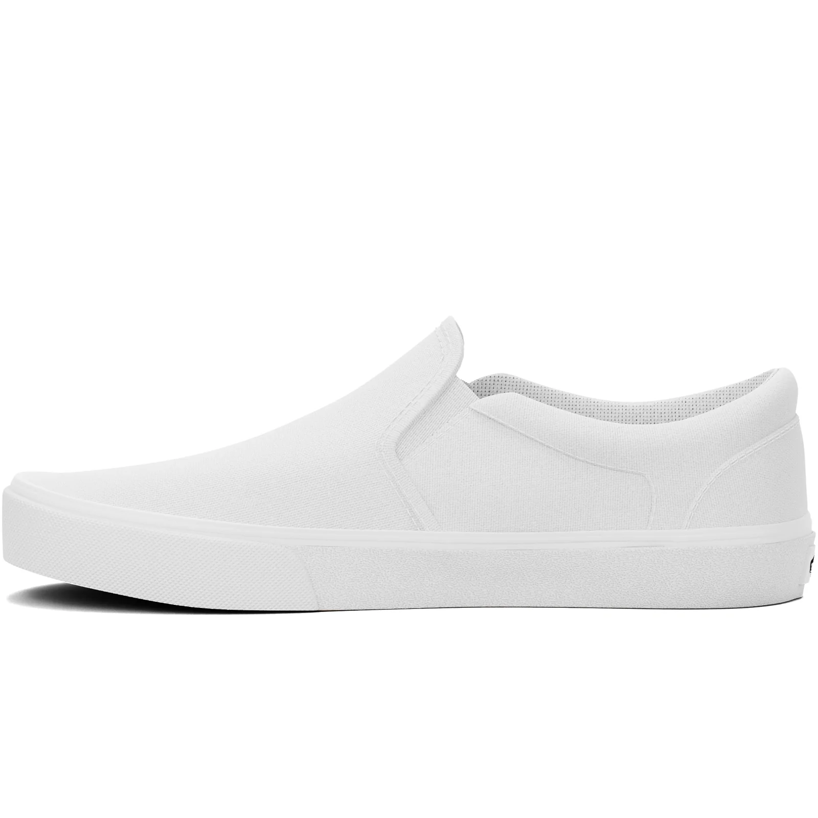 Vans Womens Asher Slip On Low Rise Canvas Trainers - White - Image 2