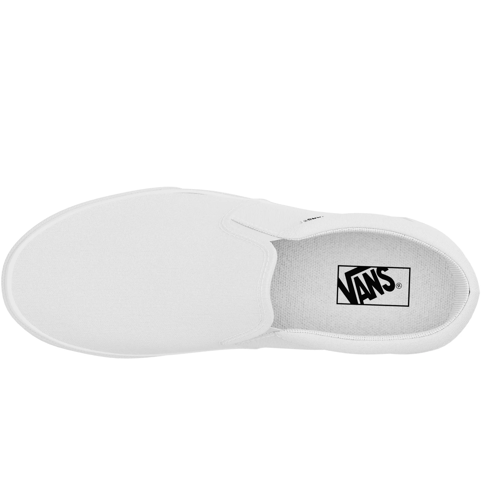 Vans Womens Asher Slip On Low Rise Canvas Trainers - White - Image 3