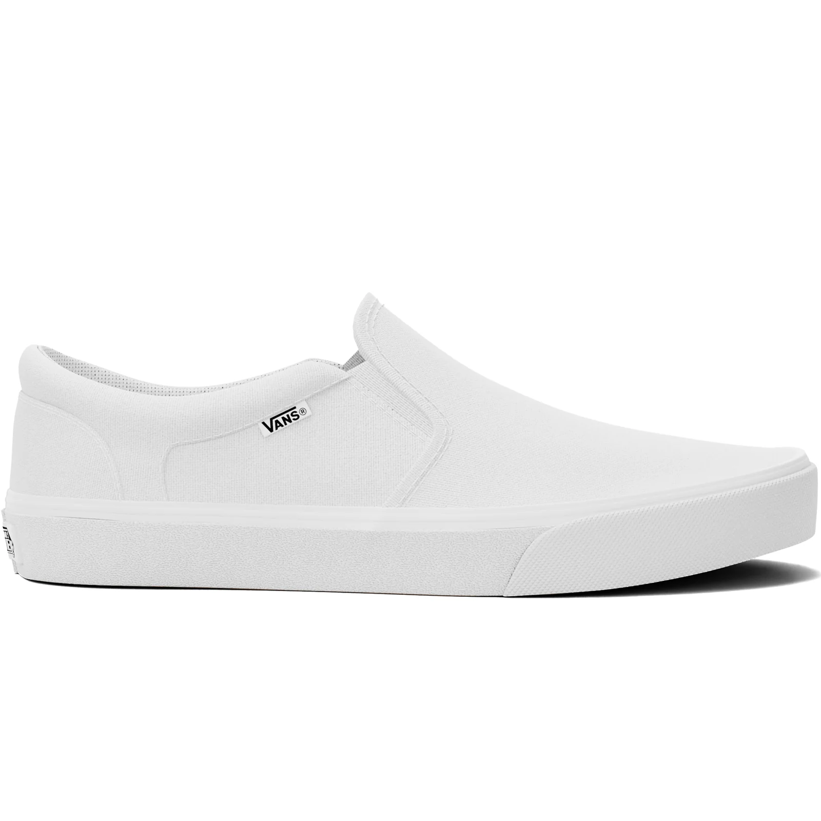 Vans Womens Asher Slip On Low Rise Canvas Trainers - White - Image 5