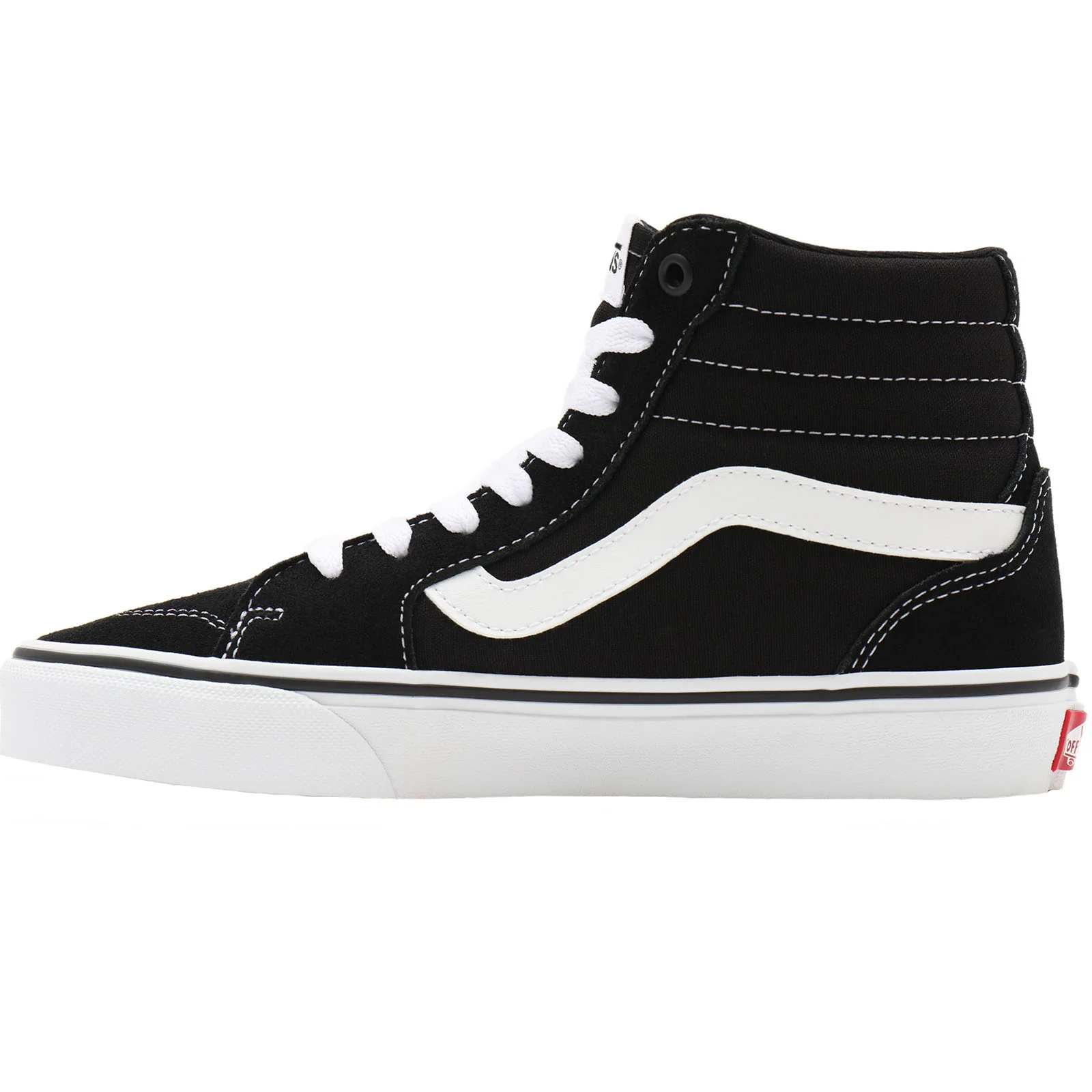 Vans Womens Filmore Hi Suede Canvas Trainers - Black/White - Image 2