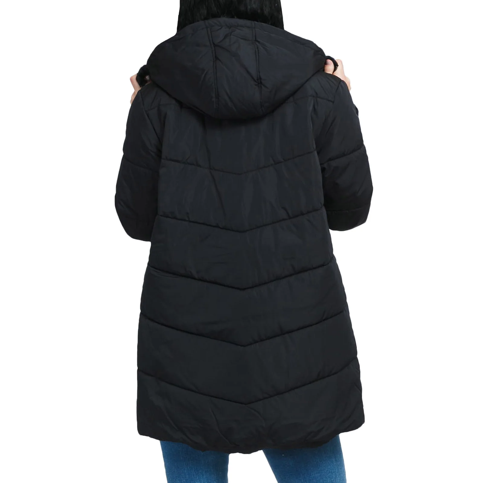 Vans Womens Foundry V Long Padded Puffer Jacket - Black - Image 2
