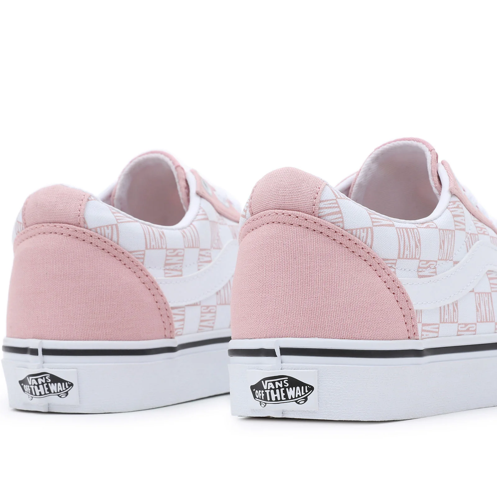 Vans Womens Ward Canvas Low Rise Check Trainers  - White/Pink - Image 5