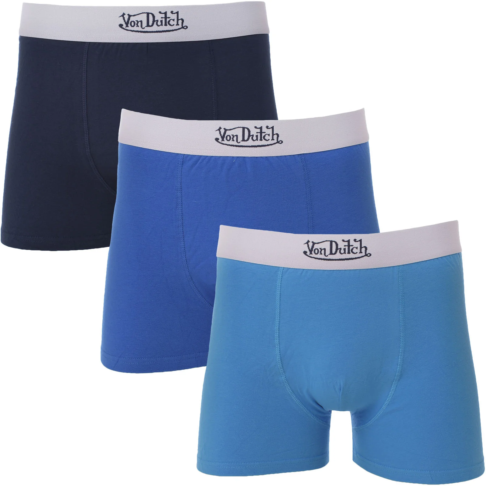 Von Dutch Men Solid 3 Pack Boxer Trunks - Multi